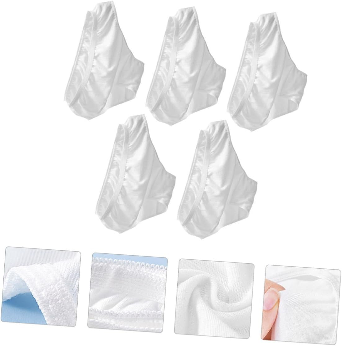 BESTYASH 5Pcs Pregnant Woman Underwear Breathable Underwear Outdoor Women Briefs Womens White image number 2