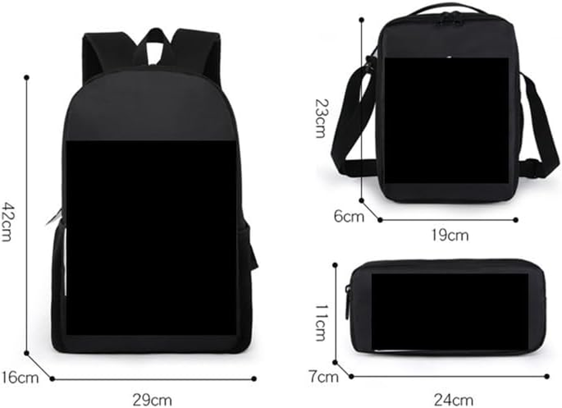 AII Lover 3Pcs Anime Backpack Set with Stickers,16In 3D Printed Cartoon School Bags for Elementary and Middle School Students and Game Fans Teens Birthday Gift. image number 2