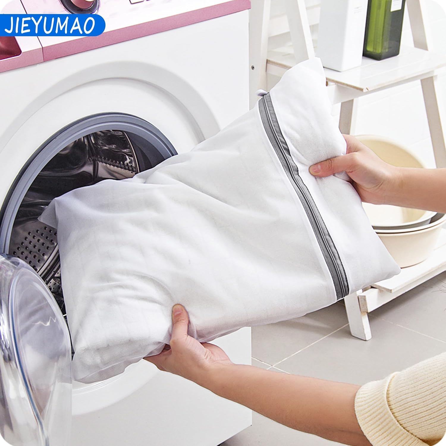 JIEYUMAO Mesh Laundry Bag, 10Pcs Honeycomb Mesh Laundry Bags, 5 Sizes Clothing Washing Bags for Washing Machine, Reusable Wash Bag Delicates Laundry Bags for Blouse Hosiery Underwear image number 5