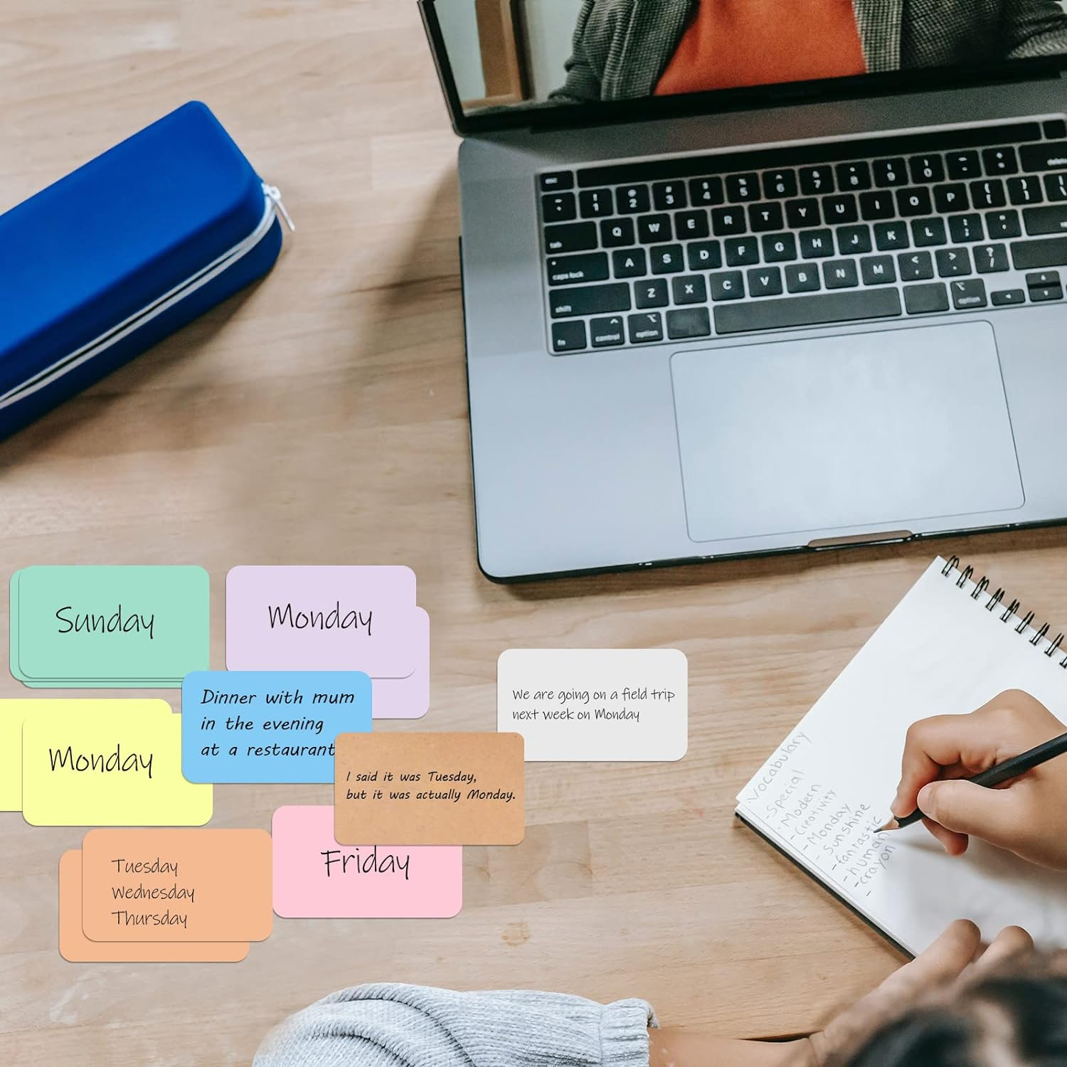 Yitexin 120Pcs Small Blank Paper Message Note Business Cards, 3.5X2'' Mini Index Cards for Gift, 8 Colors Blank Vocabulary Word Flash Study Cards Double Sided, Colored Notecards Unlined - 120Pcs image number 5