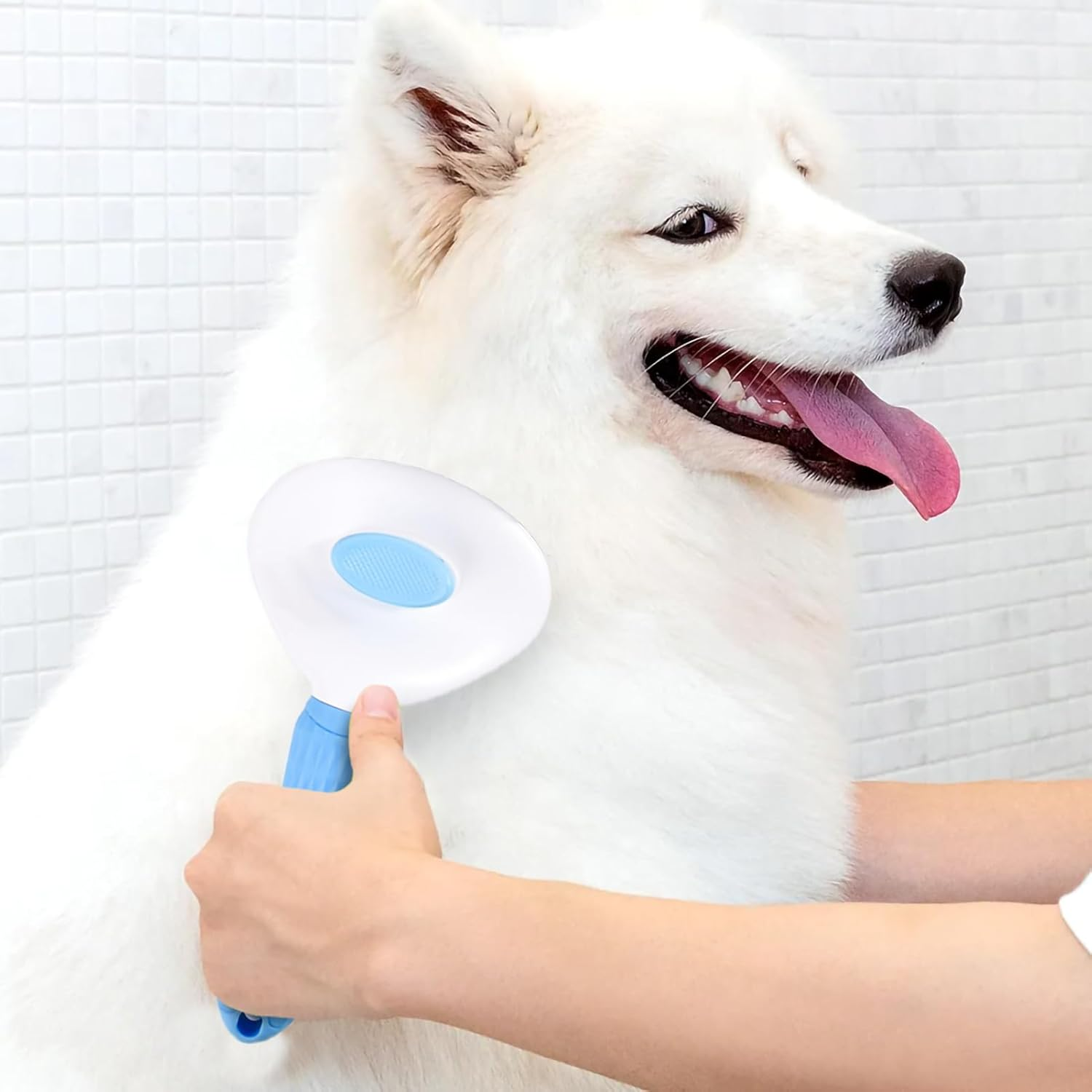 Cat Brush for Shedding and Grooming, Self Cleaning Slicker Brushes for Dogs and Cats Grooming Brush Tool, Bath Brush Hair Grooming Comb Hair Slicker Brush, Cats Dogs Brush Massage-Self Cleaning