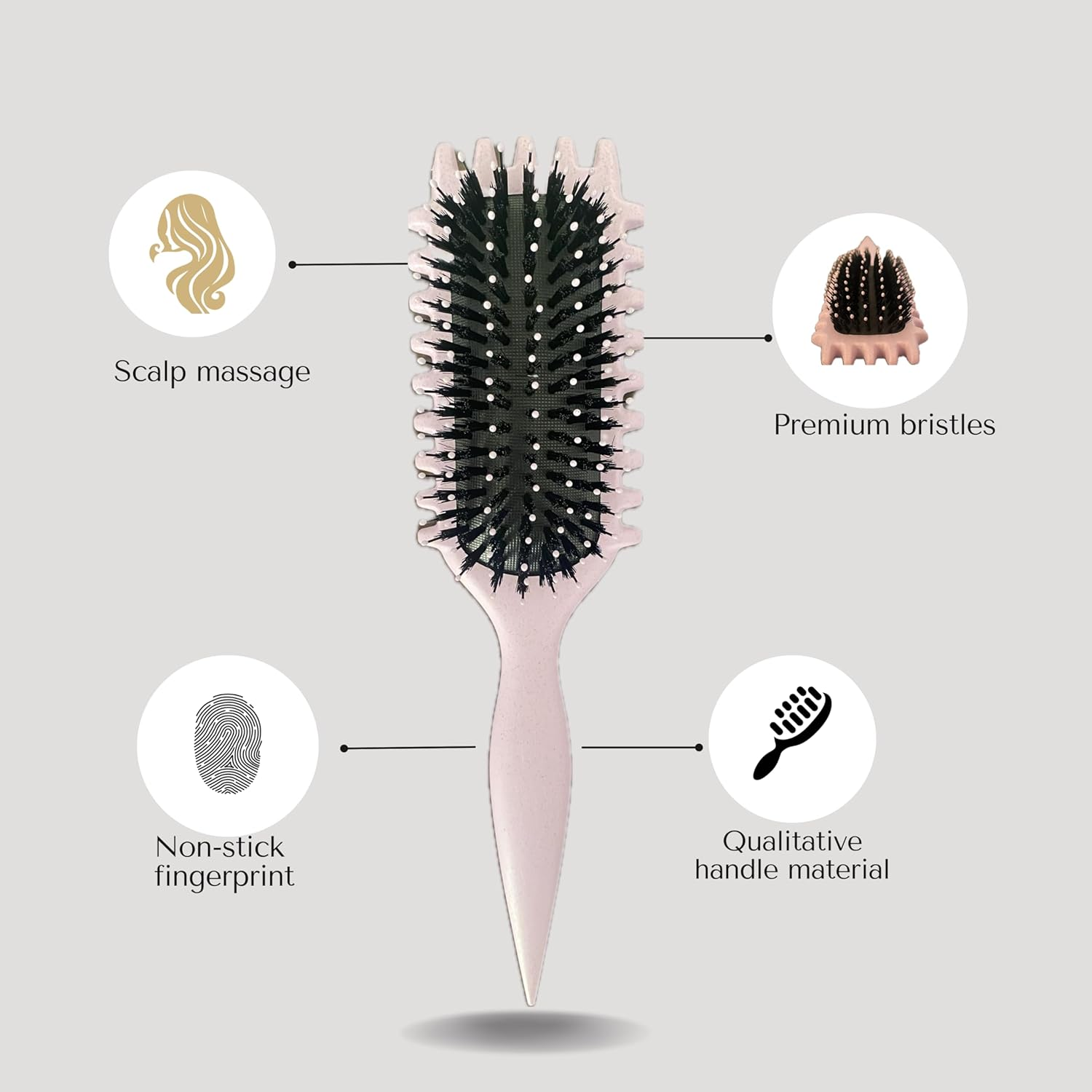 Bewelio Curl Defining Brush with Clip for Wet Curly Hair (Purple, Curly Hair Brush image number 2