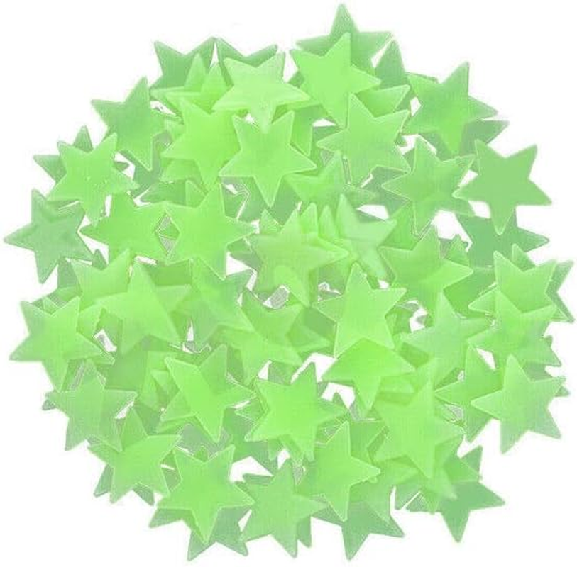 100 Pieces Glow in the Dark Stars Wall Stickers Luminous Stars Decal Kids Room - Ideal for Ceiling & Wall Decor in Multiple Colors