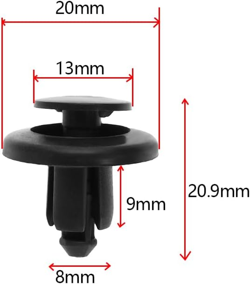 Emsea 30Pcs 8Mm Wheel Arch Lining Clips Compatible with Mazda Trunk Roof Car Decoration Installing Bumper Wheel Arch Lining Floor Replacement Part BC1D56145