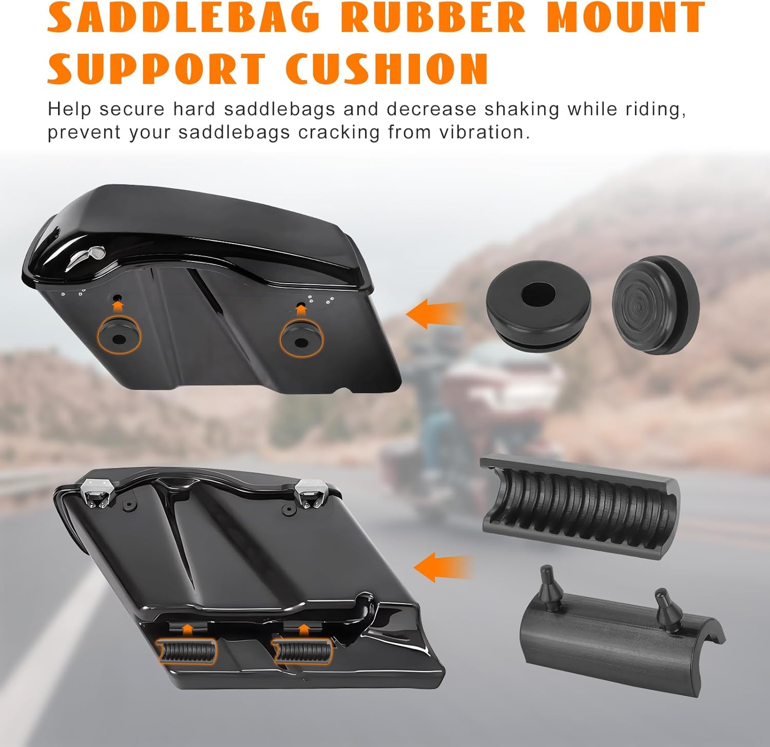 Saddlebag Guards Crash Bars Tip-Over Bar Rails Rear Saddlebag Support Bracket Protection Kit for Harley Touring Road King Street/Road/Electra Glide Ultra Classic Ultra Limited 2014-2025 image number 6