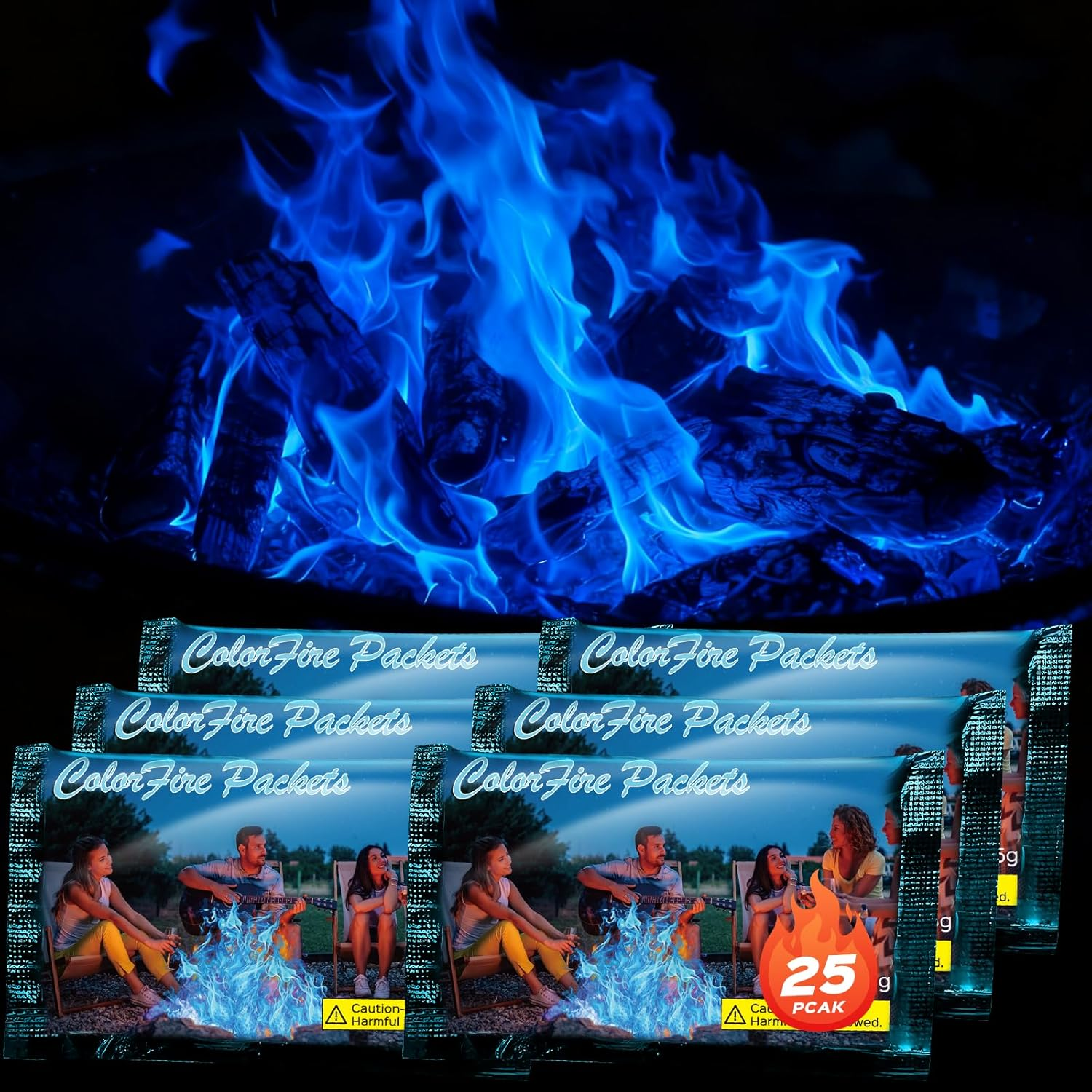 12 Pack Colorful Flames Color Fire Packets Fire Pit for Campfire,Fire Color Packets Camping Accessories for Kids & Adults,Outdoor Fire Changing Cosmic Flame Powder. (12 Packets)