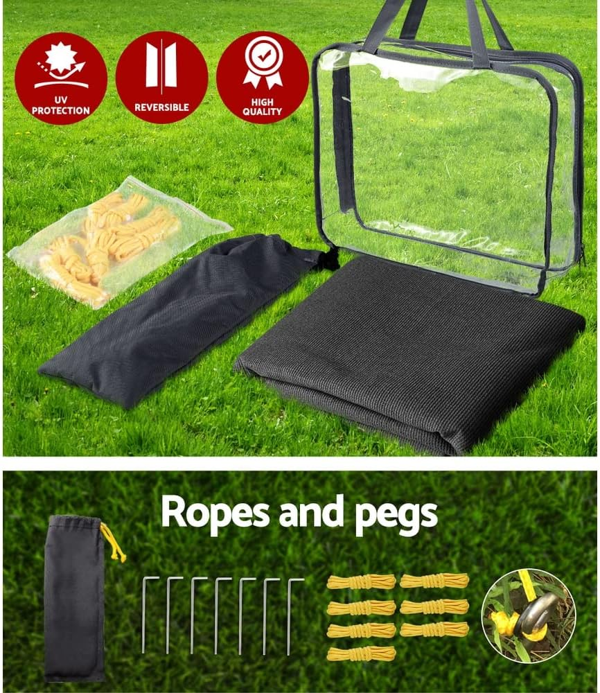 Privacy Screen Roll Out Awning 1.95X2.2M Sun Shade End Wall Side Black