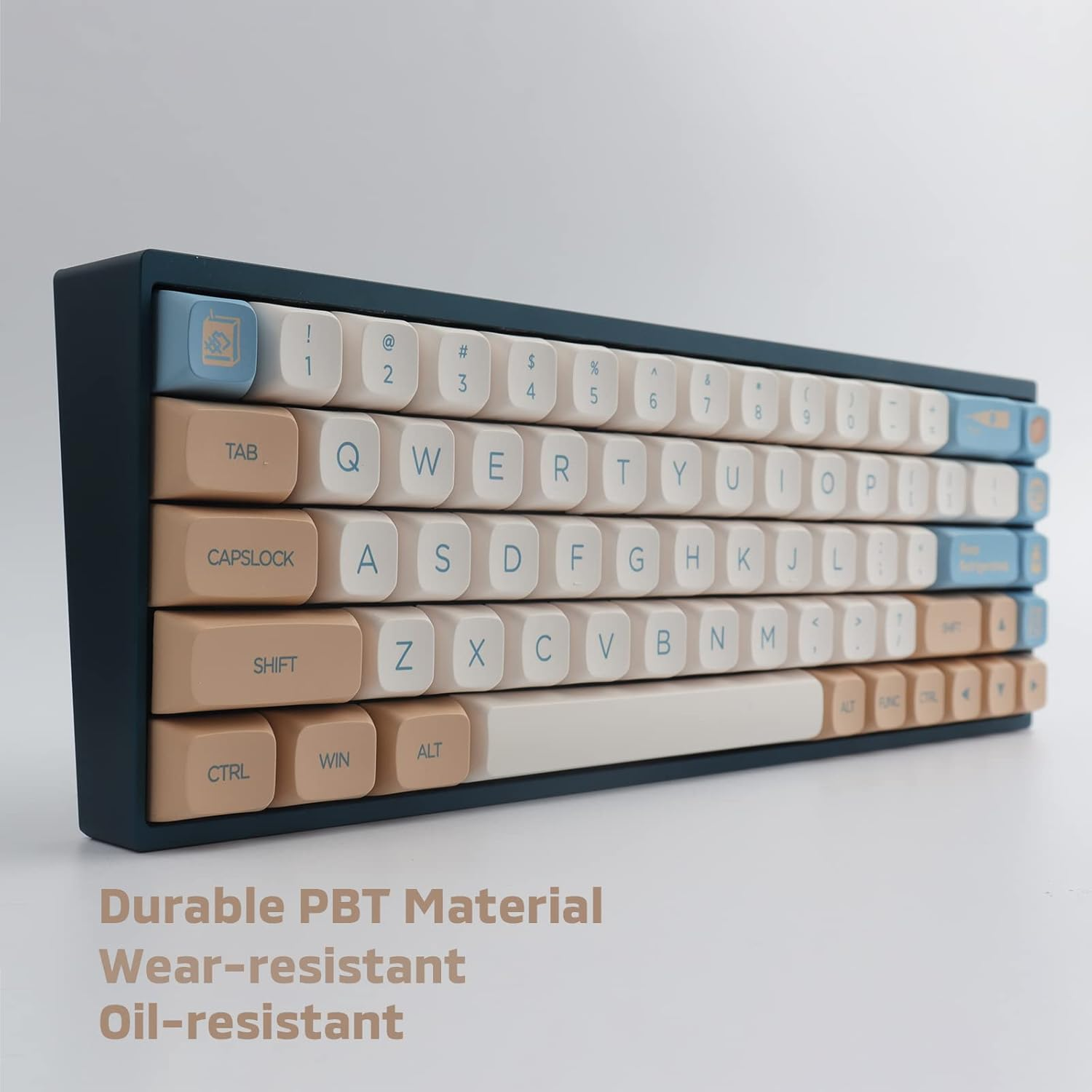 Hyekit PBT Keycaps 138 Keys Soy Milk Keycaps Dye-Sublimation Cute Keycaps XDA Profile Custom Keycaps for Mac Windows PC Mechanical Keyboards - Beige image number 6