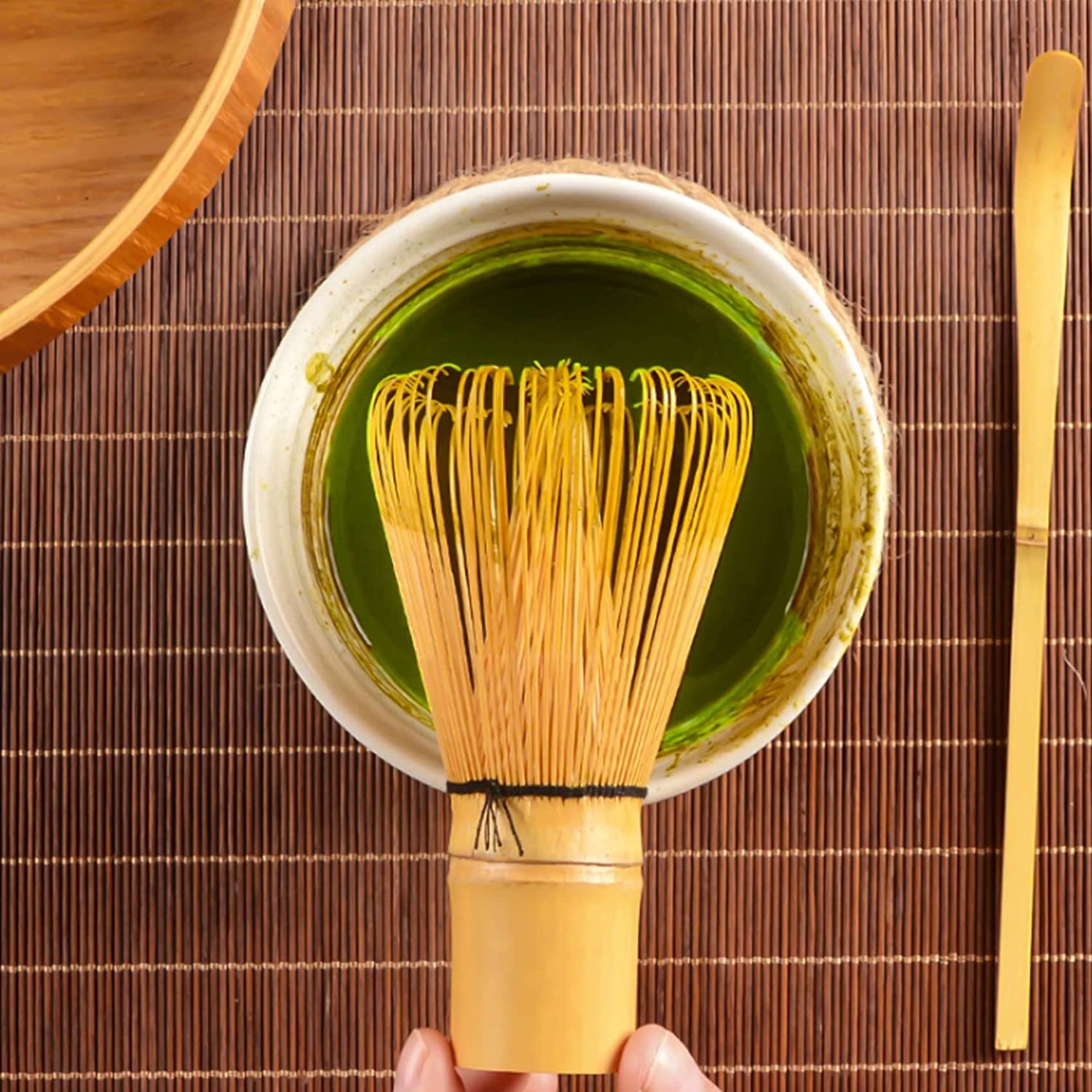Japanese Matcha Tea Set(3 Pcs) - Matcha Bamboo Whisk Tea Spoon,-Tea Ceremony Kit image number 3