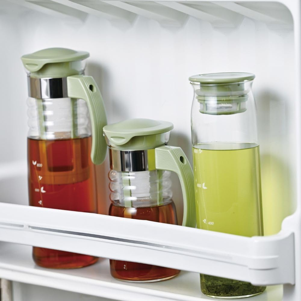 HARIO HCC-12-SG Cold Brew Tea Pot with Basket Net, Practical Capacity, 47.2 Fl Oz (1,200 Ml), Smoky Green, Heat-Resistant Glass, Hot Water, Dishwasher Safe, Cold Water Bottle, Made in Japan image number 1