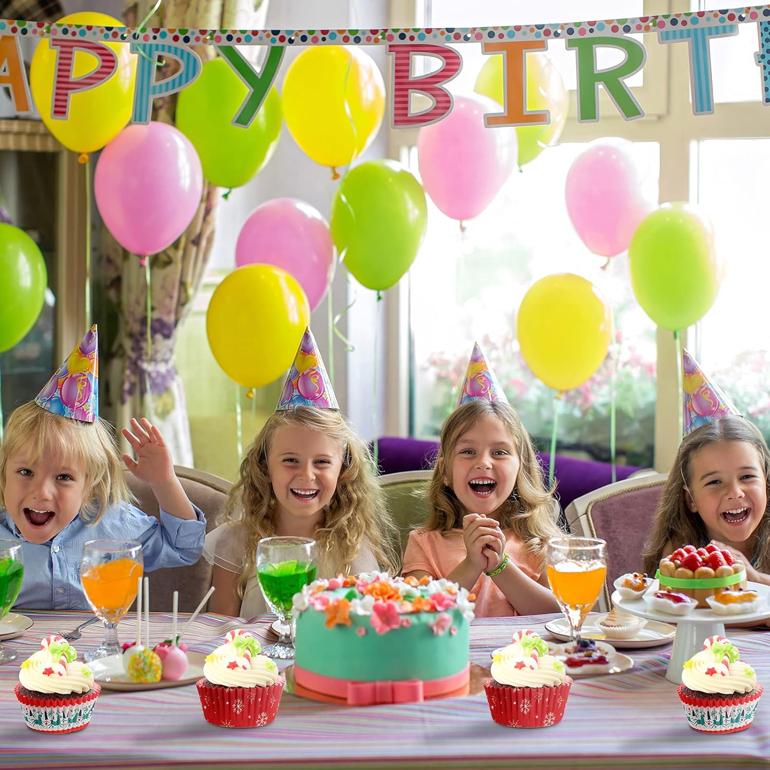 600 Count Christmas Cupcake Liners Muffin Cups Colorful Paper Disposable Cupcake Holders for Christmas Themed Party Decorations and Holiday Decorations (Charming Series) image number 5