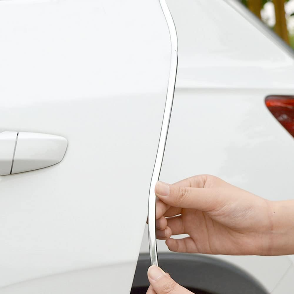 29Ft(9M) Car Edge Trim Rubber Seal Protector U Shape Car Door Edge Guard with Built-In Self-Adhesive Tape Fit for Most Car (Silver) image number 6