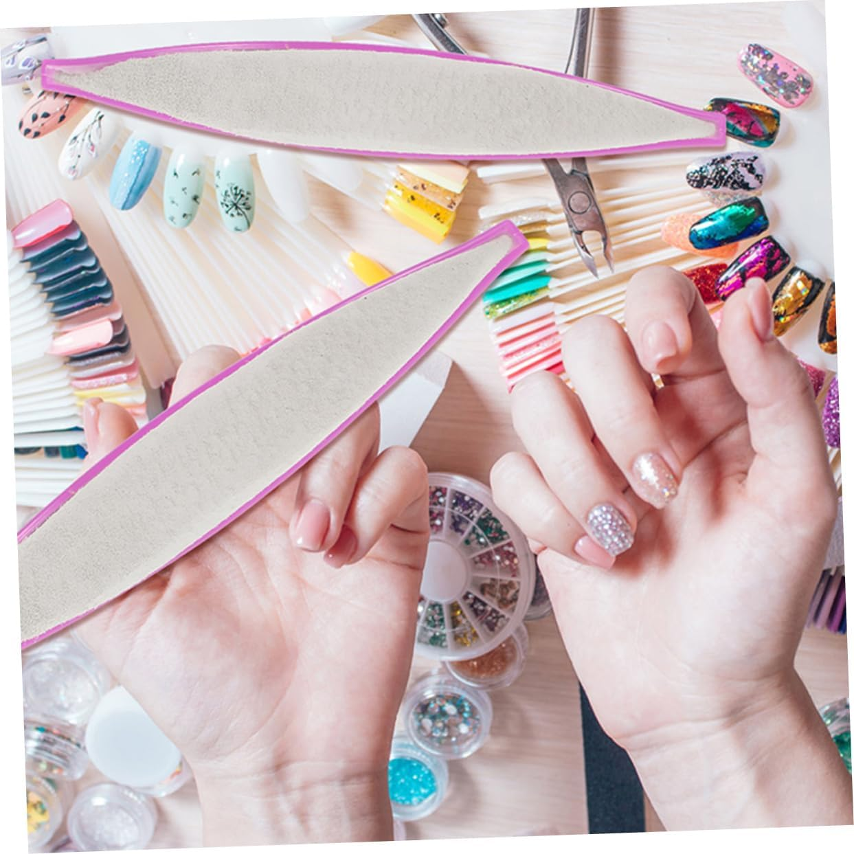 NULYLU 6Pcs Professional Nail Buffing Brush Sheepskin Polishing Wax for Manicure Pedicure