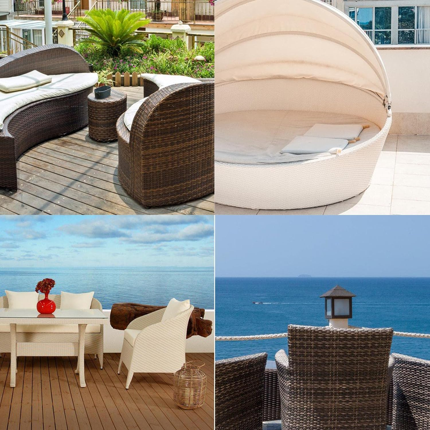 B Baosity 32M Wicker Repair Material,Rattan Kit Flat Plastic Weaving Material for Rattan Furniture Patio Conversation, White image number 4