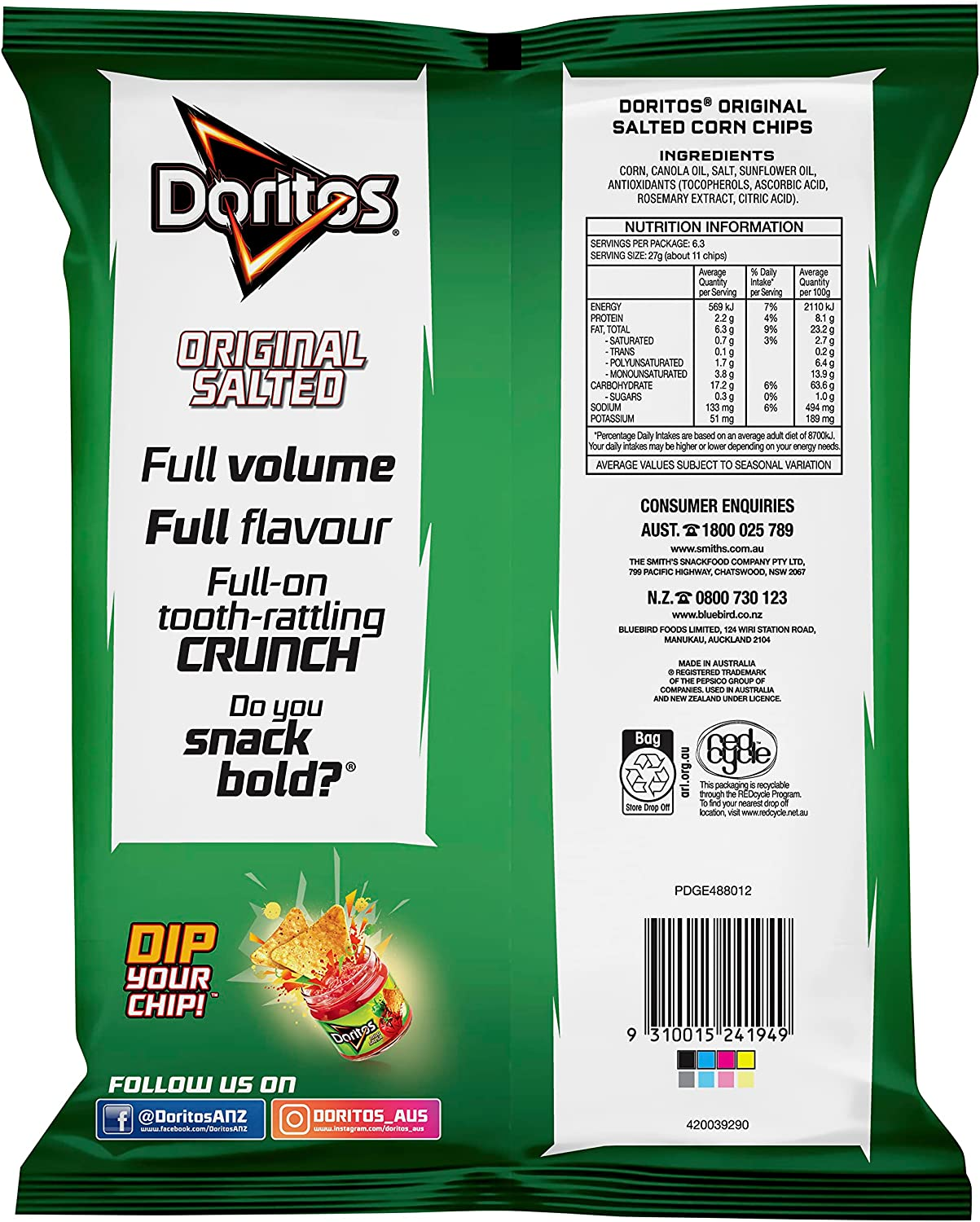 Doritos Original Salted Corn Chips 170 G image number 4