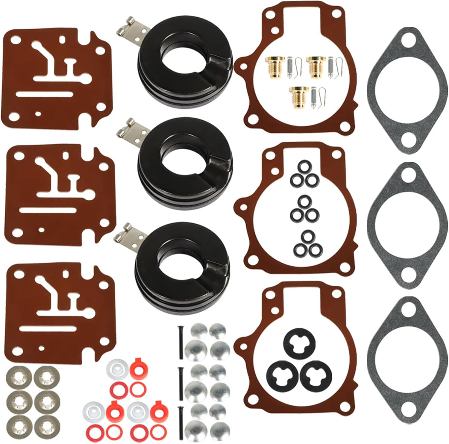 3 X Carburetor Carb Rebuild Repair Kits and Float Fit for Johnson Evinrude 396701 65 70 75 HP image number 5