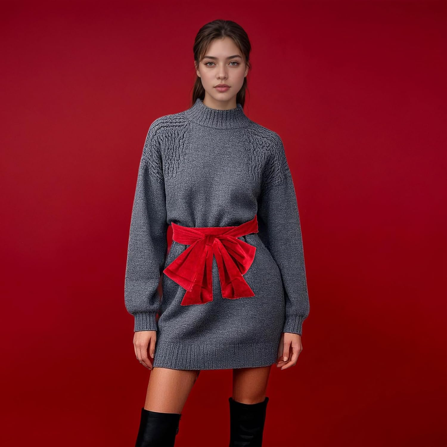 Women Velvet Sash Belt for Dress Tie Waist Dress Belt Wide Long Wedding Bridal Belt for Special Occasion image number 5