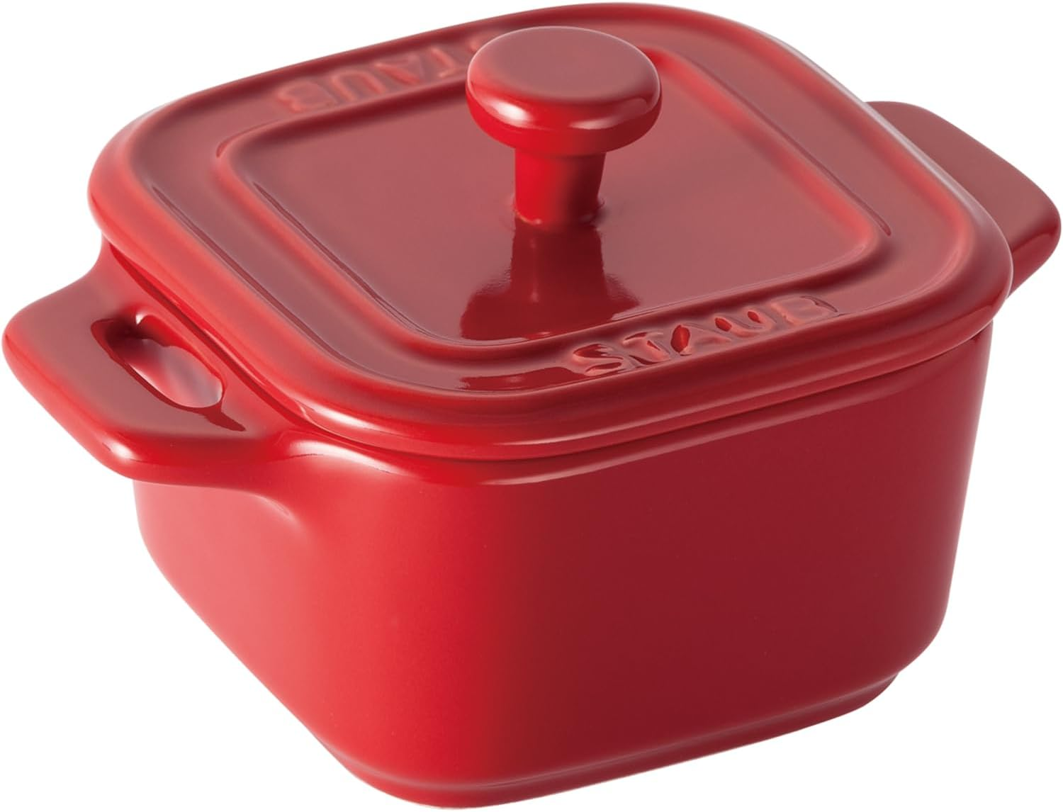 Staub La Cocotte Square 40511-098 Square Cocotte Pair Cherry 3.1 Inches (8 Cm) Ceramic Heat Resistant Storage Container, Microwave Safe - Blue, (Gran Blue) image number 2