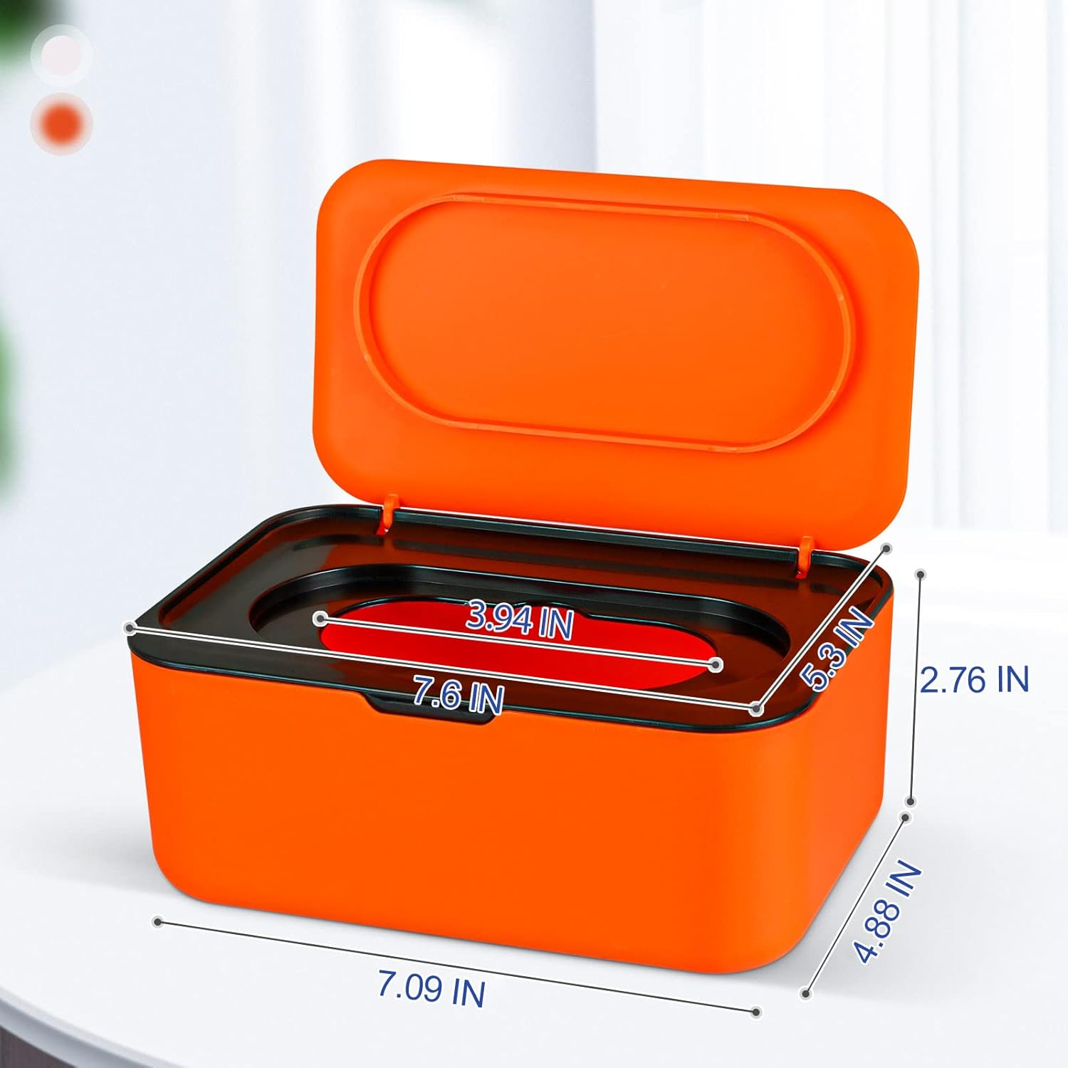 Baby Wipes Dispenser, Wipes Case Baby Wipe Holder Keeps Wipes Fresh, Non-Slip, Easy Open & Close (Black) image number 2