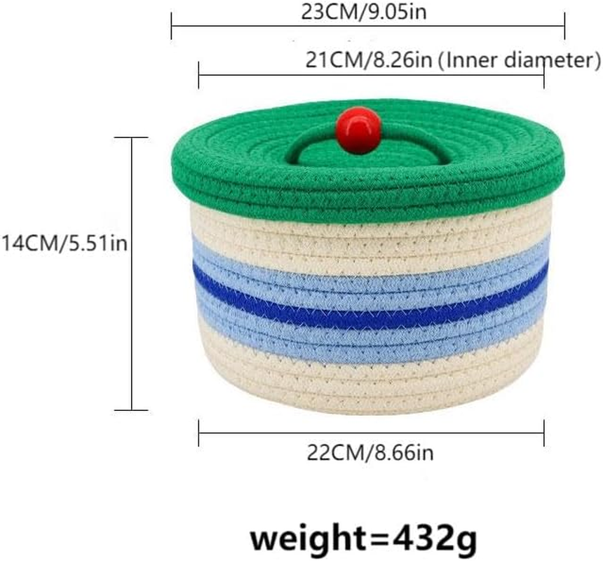 AIMALL Dopamine Storage Basket, Cotton Weave Colorful Desktop Organizer, Ideal for Cosmetics, Toys, Creative Cream Cake Theme, 9.05 X 5.51 Inches image number 2