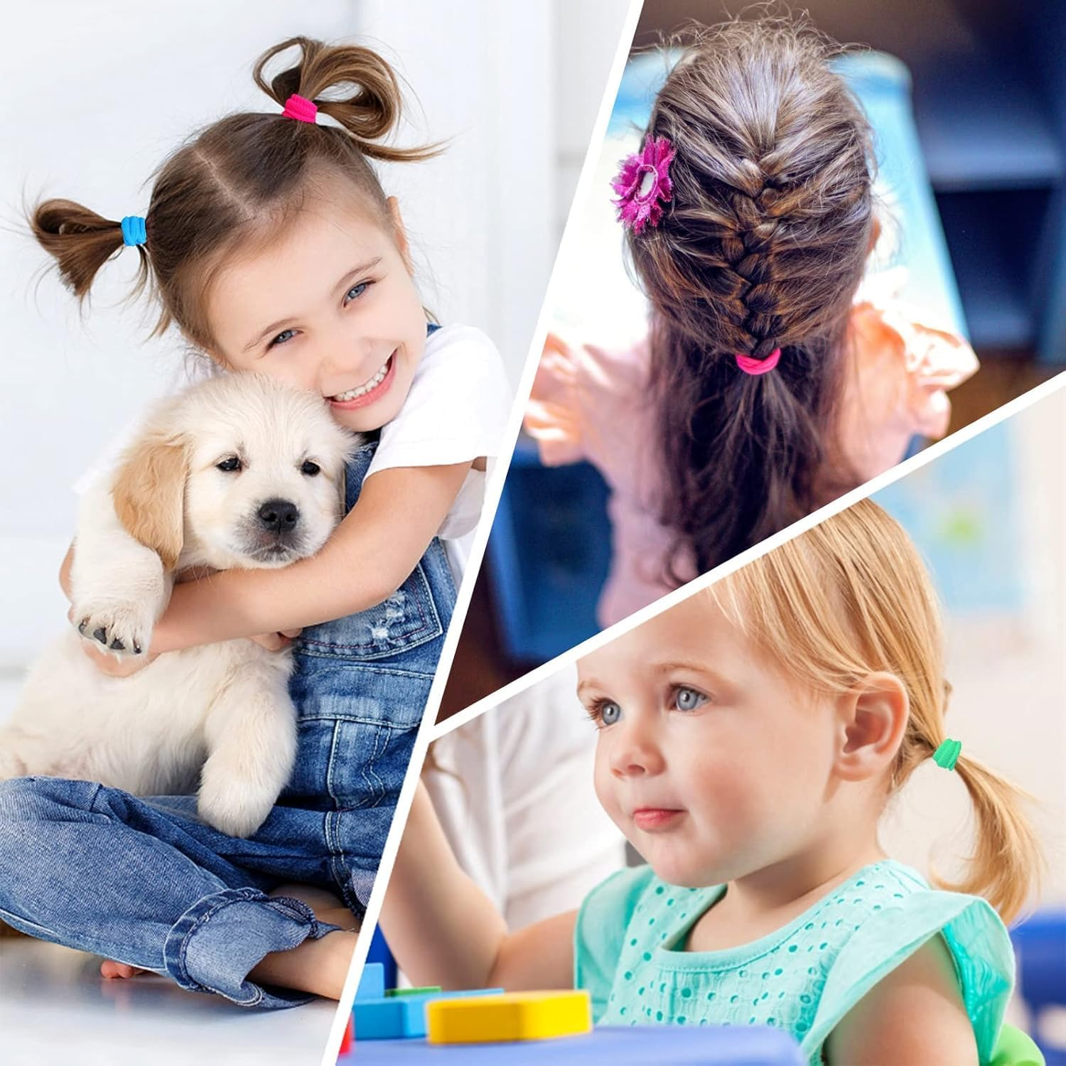 500 Pcs Baby Hair Ties,Small Hair Ties Cotton Mini Hair Ties No Damage Baby Girl Hair Accessories, Toddler Hair Ties for Girls and Kids image number 4