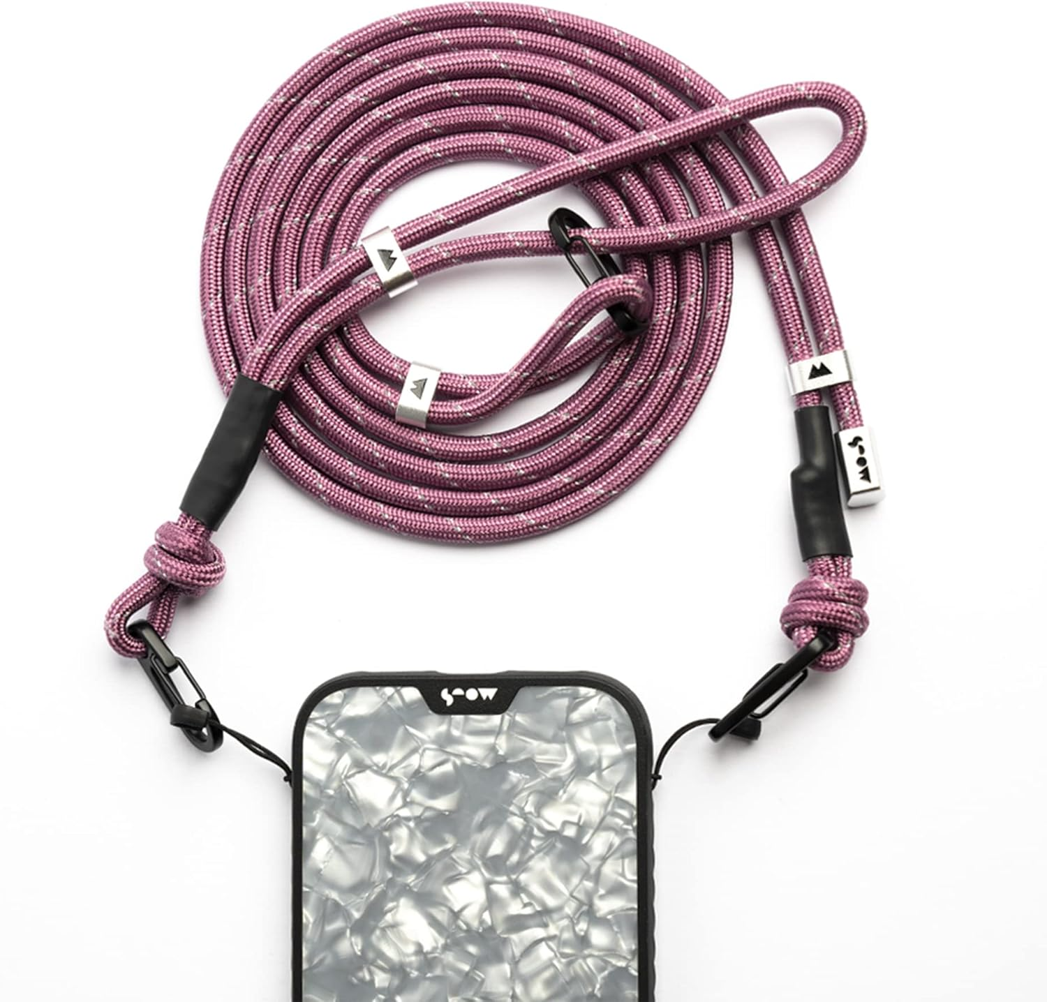 Mous &ndash; Phone Lanyard Crossbody with Detachable Wrist Strap &ndash; Black/Purple/Sage Green - PARENT, Black