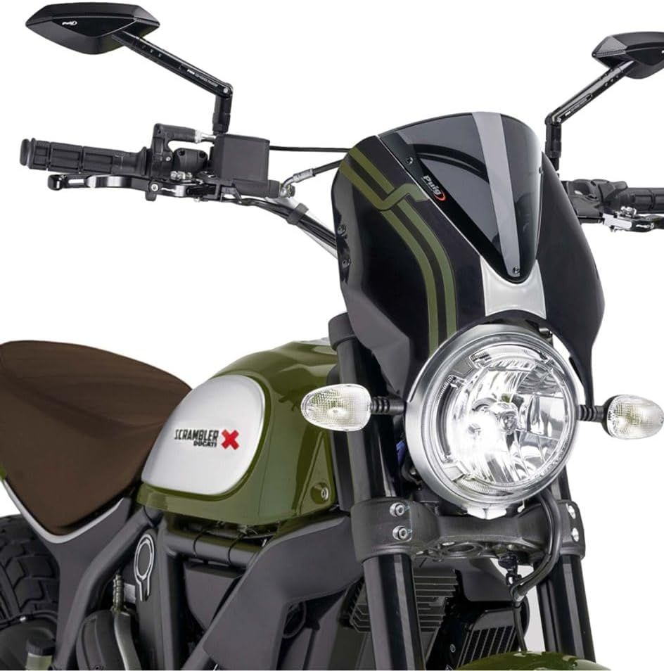 Puig Retrovision 7652W Icon/Classic/Full Throttle 15', Ducati Scrambler Sixty2 16'-19', Transparent