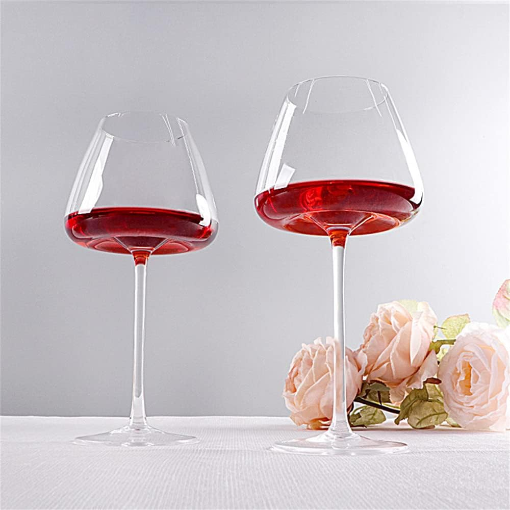 HALAWAKA Lead-Free Crystal Concave Bottom Red Wine Glasses Goblet（2Pc) - Black Bow Tie Crystal Wine Glass Champagne Glasses Bordeaux Cocktail Glass Cup image number 3
