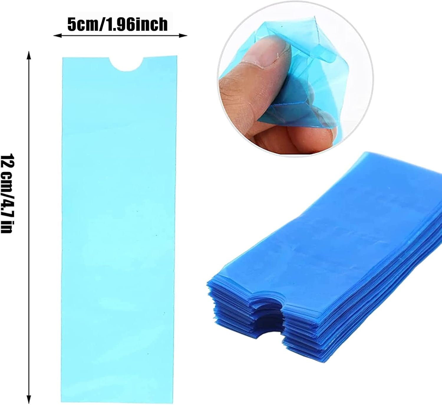 Sotica 200Pcs Blue Tattoo Pen Covers, Disposable Plastic Sleeves for Standard Machine Pens image number 1
