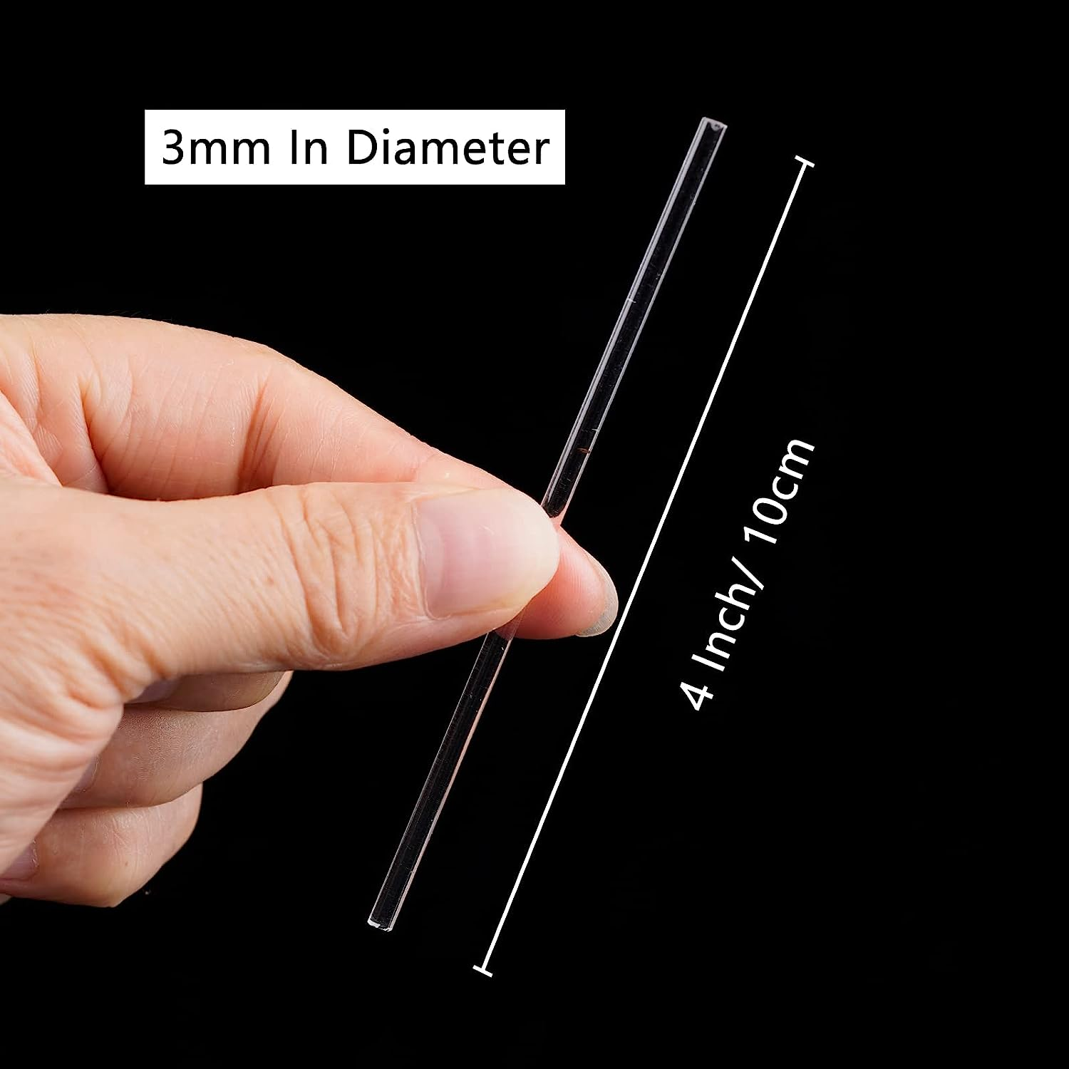 WARFEL 50 Pieces Acrylic Lollipop Sticks, Clear Cake Pops for Candy Dessert Chocolate Handmade DIY (4 Inch(3Mm Diameter)) image number 5