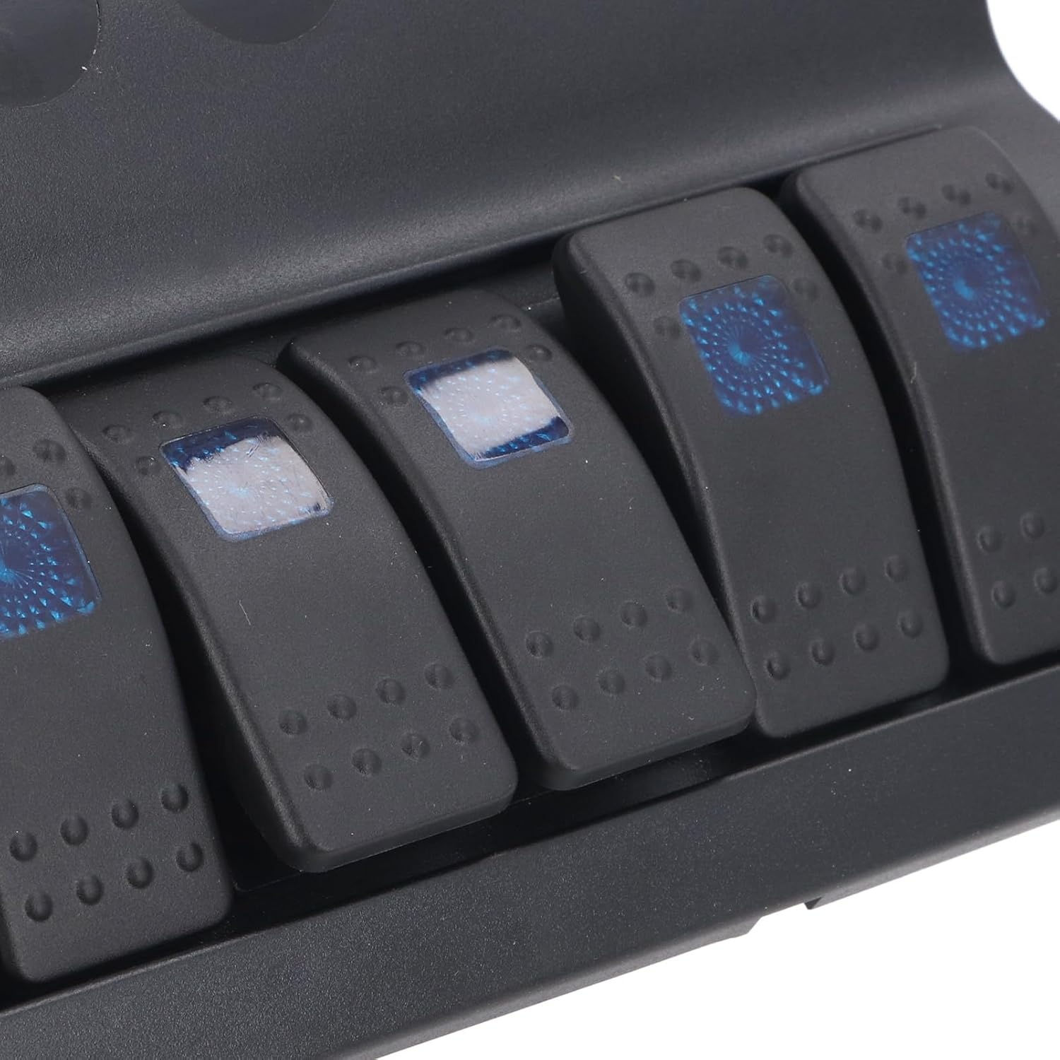 6 Gang Marine Switch Panel, Overload DC Rocker Switch Panel for Boats Yachts Rvs with IP65 Waterproof for Boat RV DC12V 24V