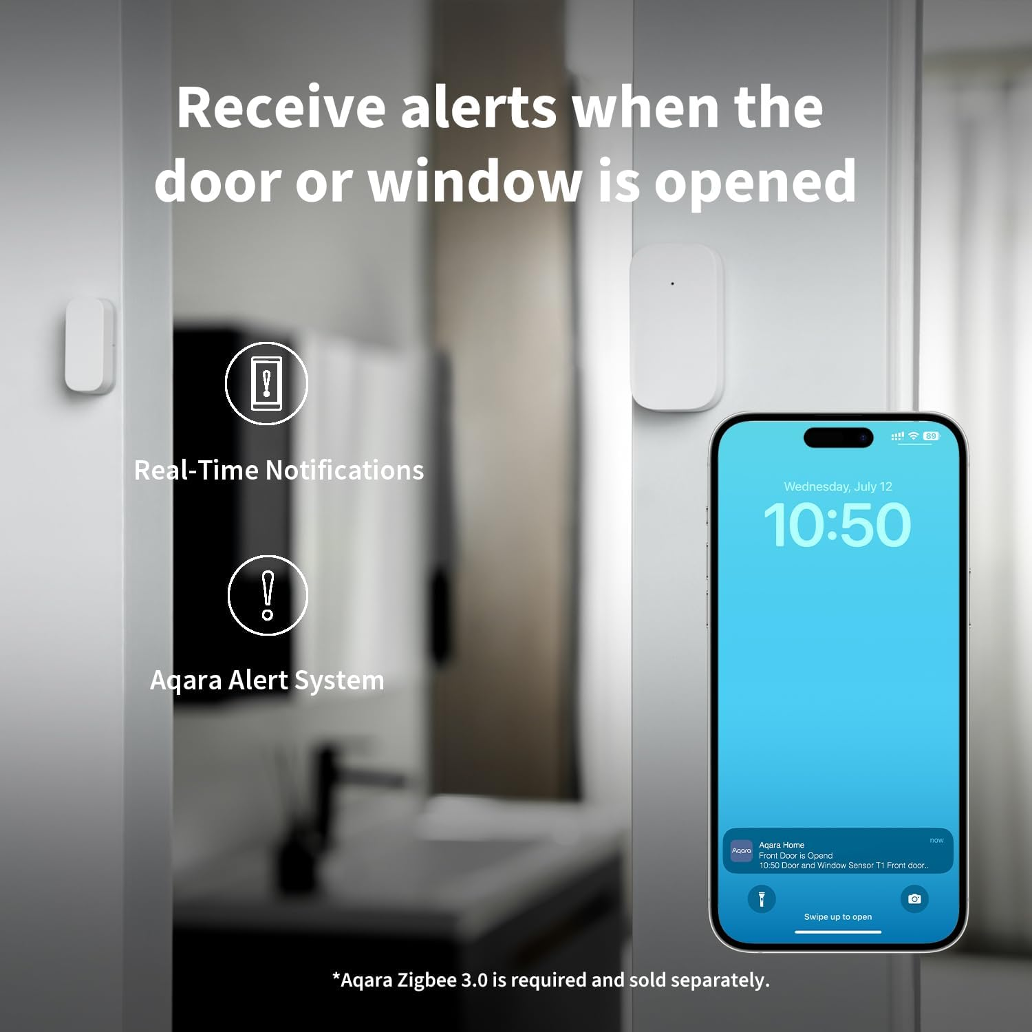 Aqara Door and Window Sensor T1, Smart Home Security Device with Real-Time Alerts, Zigbee 3.0 Compatible, Works with Homekit, Alexa, and Google Assistant image number 4
