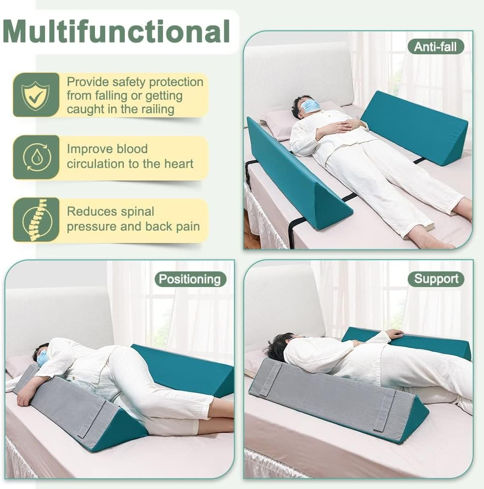 Bed Rails Foam Bolsters for Elderly Adults Bed Safety Railing Bed Guards for Seniors Hospital Bed Side Rails Pads Roll Control Bolster Medical Wedge Cushions Bed Bumper (2 Pcs) image number 4