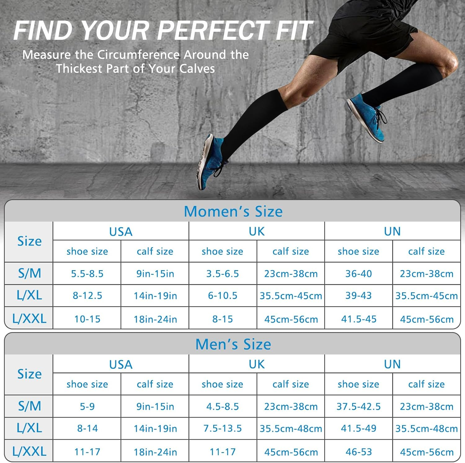 3 Pairs Compression Socks 15-20 Mmhg for Men & Women, Compression Stocking Best Support for Running, Swelling, Nurse, Flight, Nurses,Edema image number 4