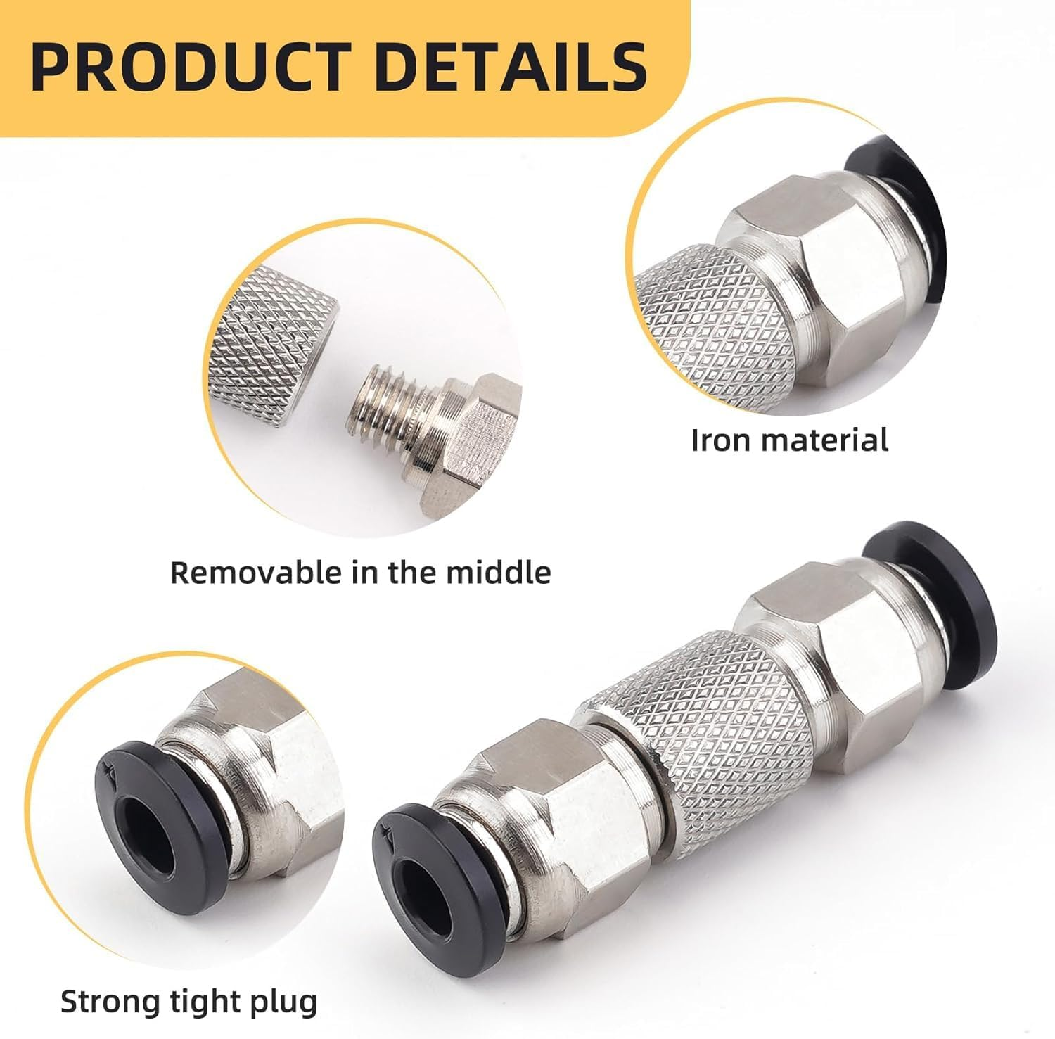 3PCS Bambu Lab Upgrade PTFE Tube Connector Compatible with X1 X1C X1E P1P P1S, Made of Stainless Steel, Anti-Oxidation and Rust Resistant, Plug and Play Printer Parts image number 6