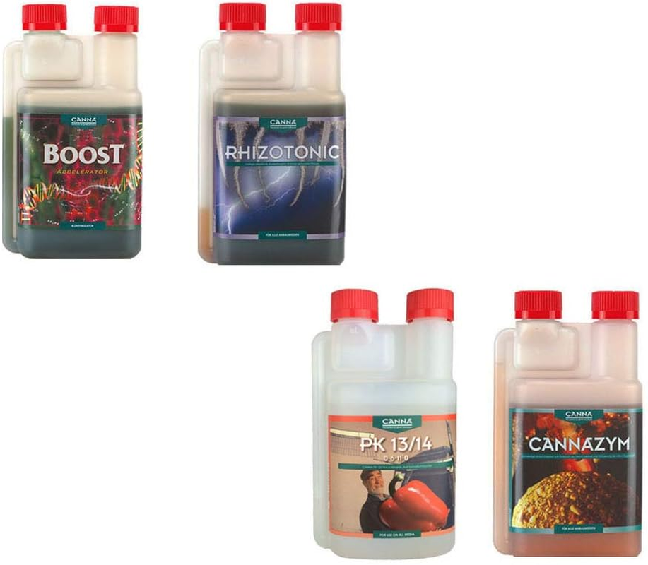 Canna Boost + Cannazym + Rhizotonic + PK 13-14 Additives - 4 X 250ML Pack