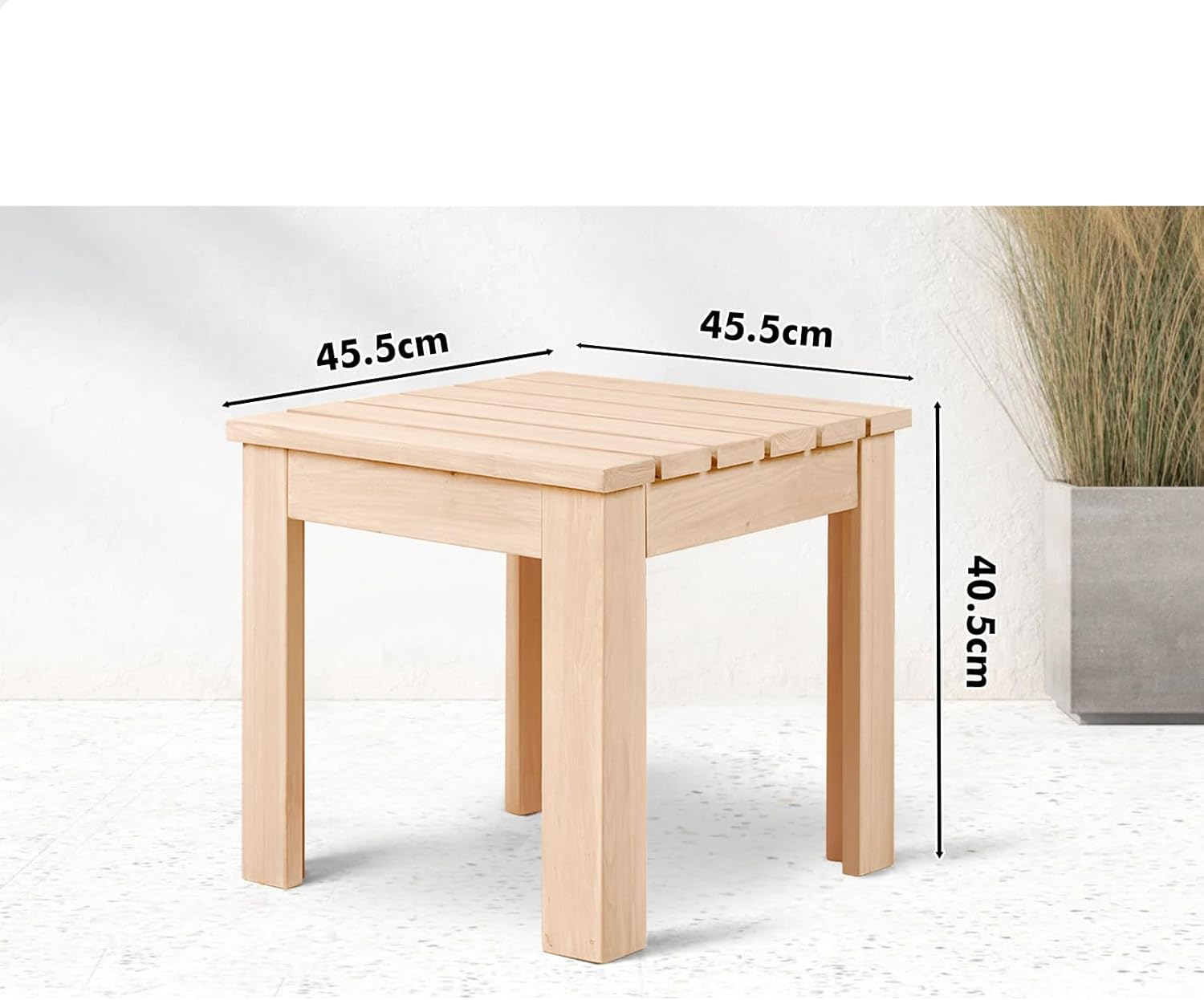 ALFORDSON Outdoor Wooden Side Desk for Adirondack Chair Bench, Durable Fir Wood Coffee Table for Patio Garden Porch Beach Armchair Lounge Seater, Lawn Furniture Tabletop, Wood - White image number 5