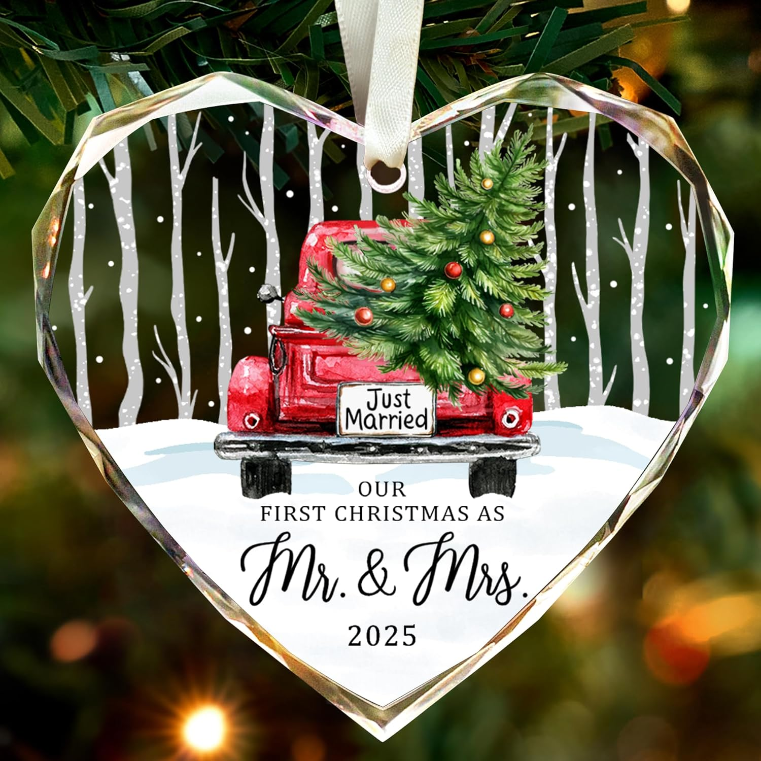 Wedding Gifts,First Christmas Married Ornament 2025,Our First Christmas as Mr and Mrs Christmas Ornament Bridal Shower Gift image number 2