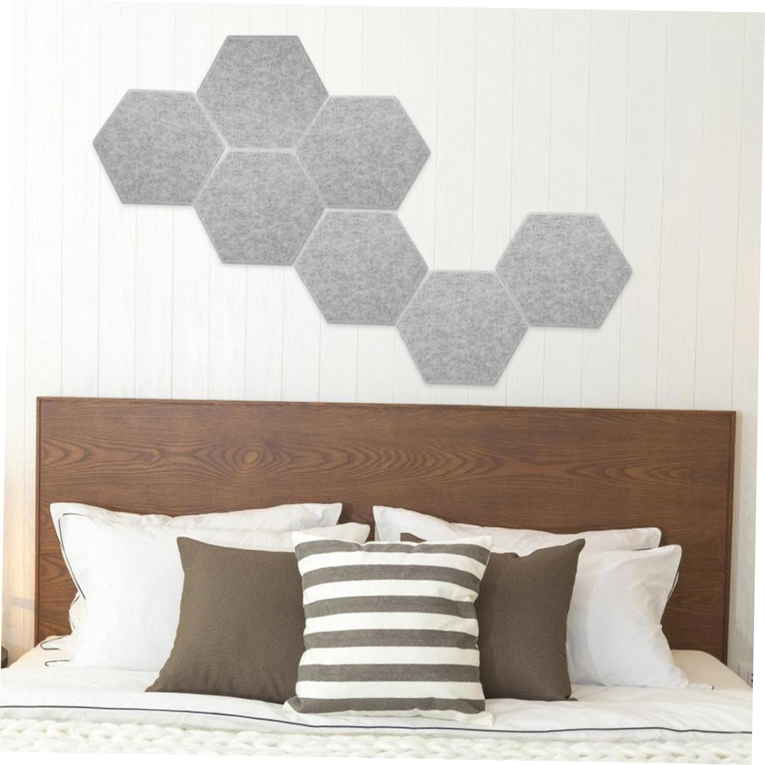 Ifundom 12Pcs Acoustic Wall Panel Sound Insulation Board 3D Hexagon Design Soundproof Pad for Home Office Studio image number 6