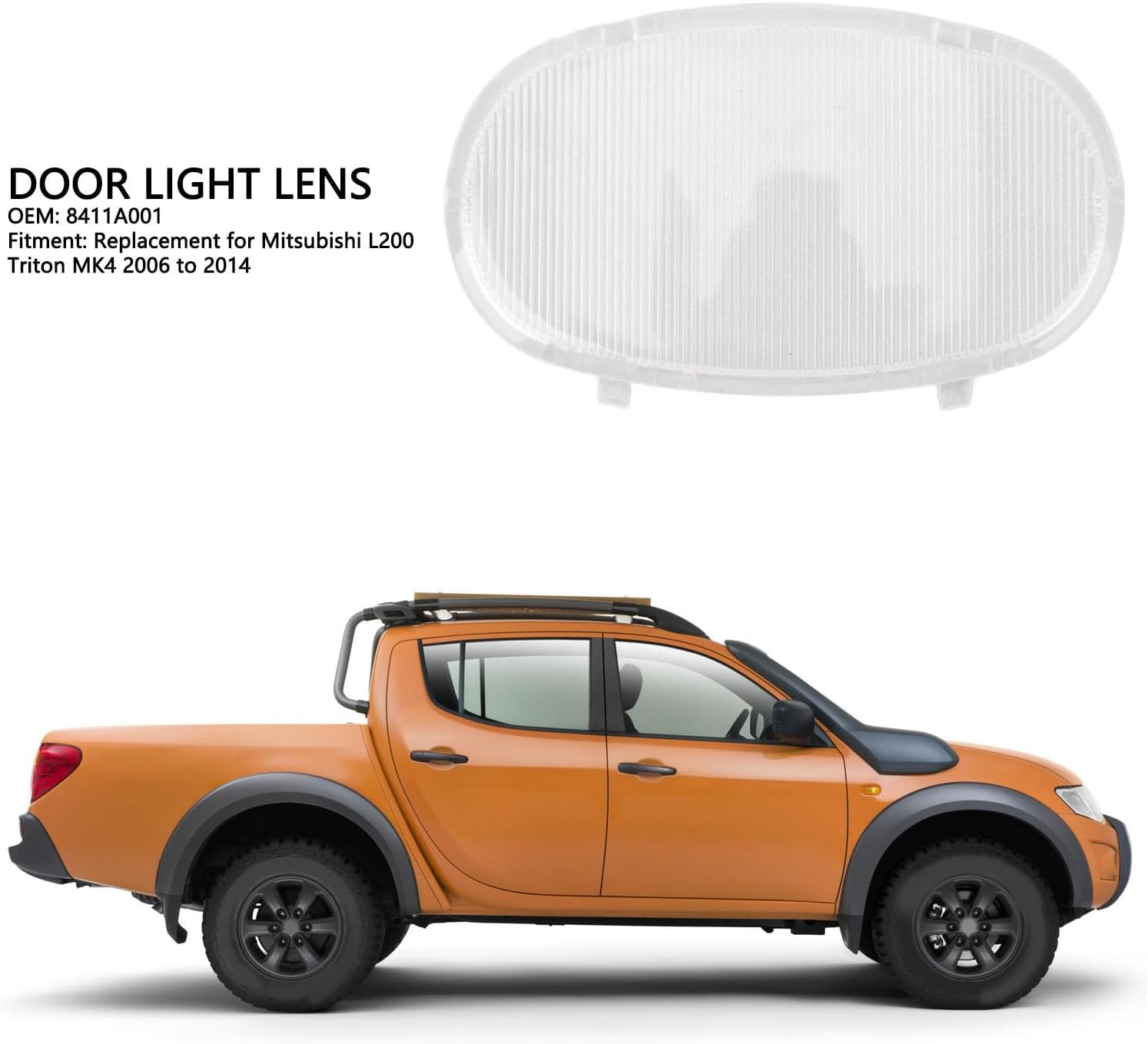 Car Door Lamp Lens, Clear Door Light Cover Waterproof 8411A001 Lamp Light Lens Replacement for L200 Triton MK4 2006 to 2014 image number 2