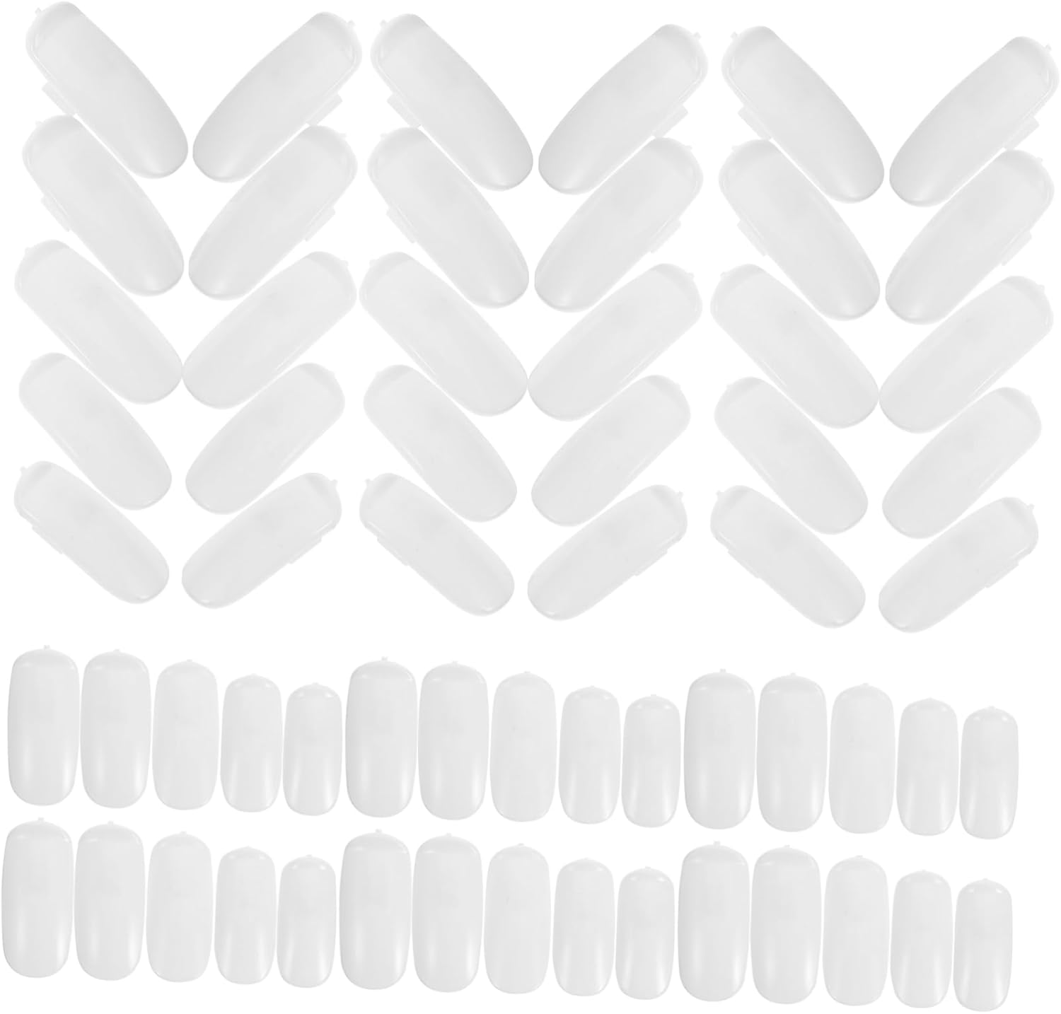 CALLARON 100 Pcs White Nail Practice Tips for Gel Polish Flexible Jointed Artificial Nail Sticks Display and Training image number 6
