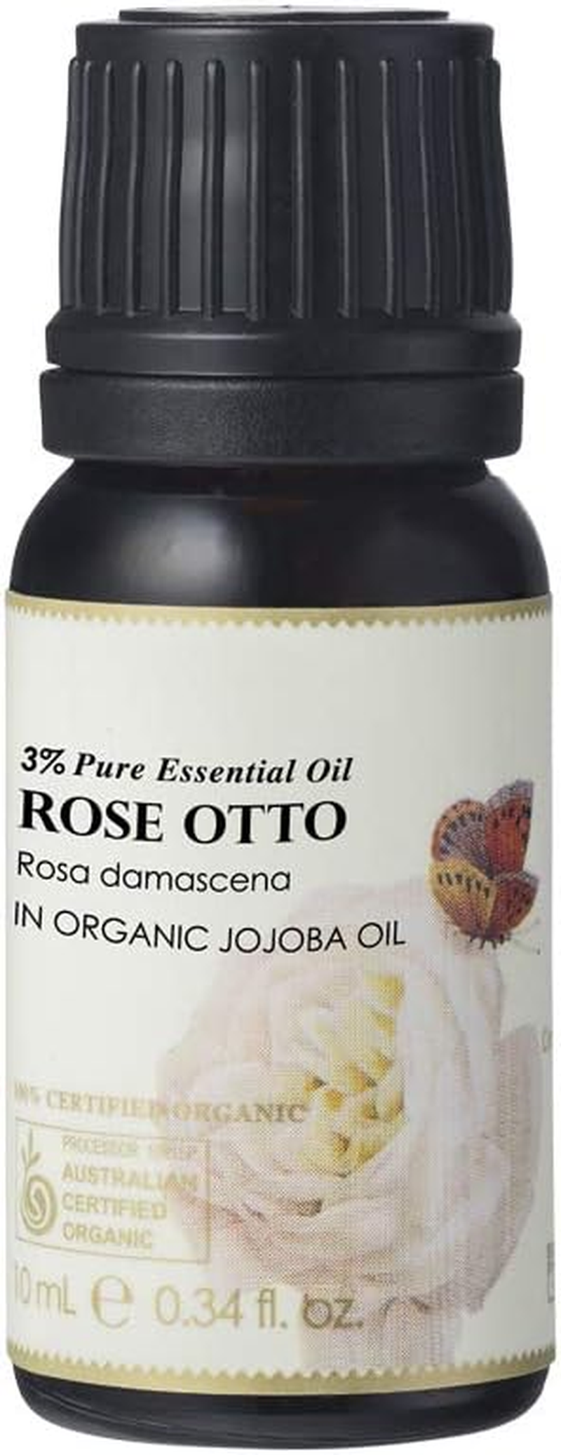 Ausganica 100% Certified Organic Essential Oil Dilution Rose Otto 3% in Jojoba 10Ml