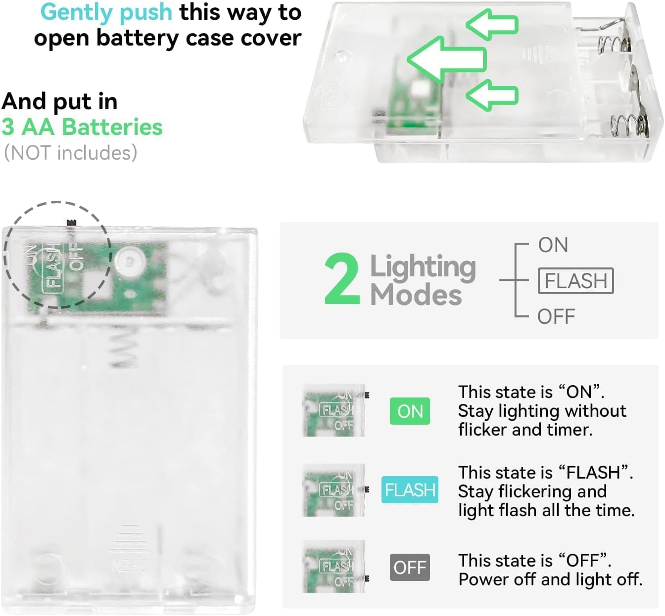 2Pack String Light Battery and USB Powered 9.8FT/3M Colorful 20LED Cherry Blossom String Light,Indoor/Outdoor Decoration - Ideal for Christmas, Garden, Birthday, Wedding, Party image number 2