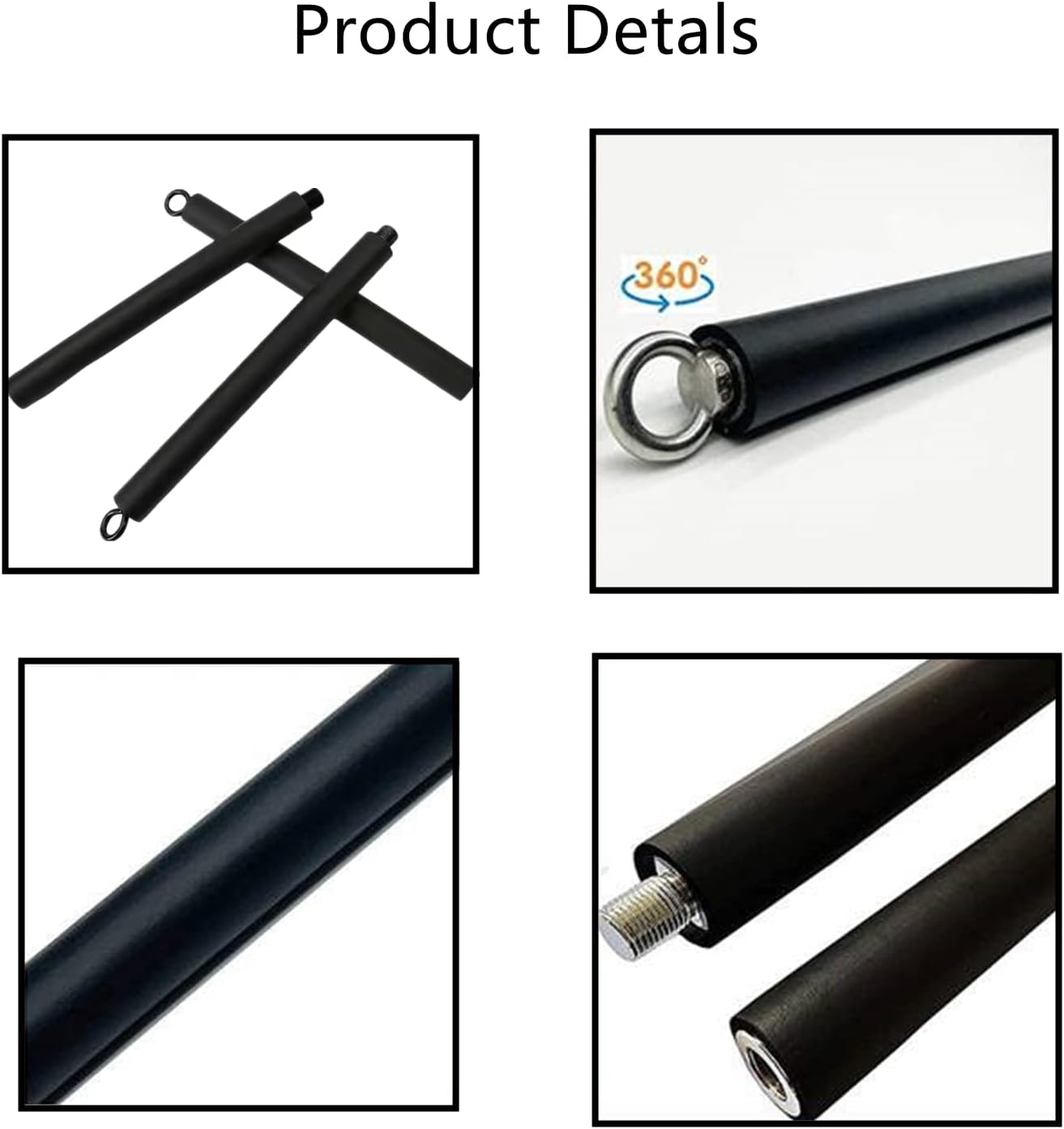 ENLAYER Resistance Band Bar, 41Inch Workout Bar for Home Gym, Portable Detachable Pilates Bar, Black