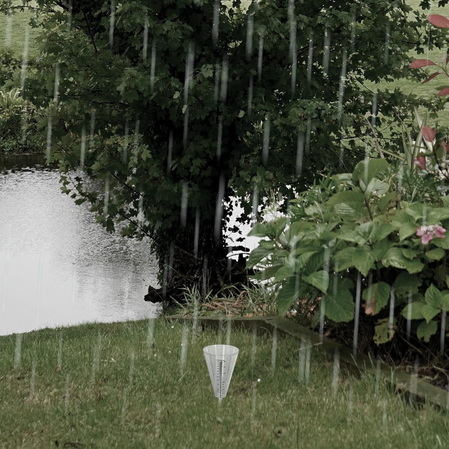 VICASKY Transparent Rain Gauge with Double Scale Ground-Insertion Plastic Rainfall Measuring Cup for Garden Outdoor Watering Measurement Millimeters