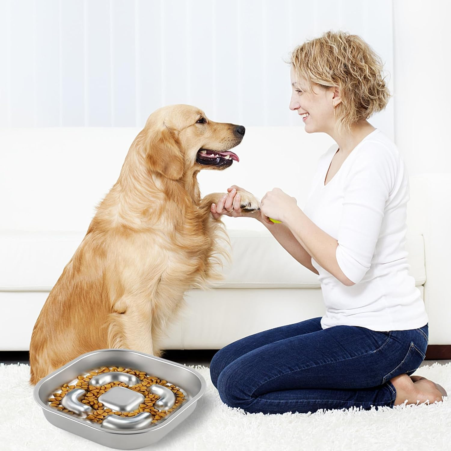 Slow Feeder Dog Bowl anti Sling Bowl anti Choke Large Dog Bowls Silica Gel Slow Feeder Bowl for Dogs Feeding Bowls for Dogs Accessories Relieves Digestion (Feeding Bowl) - Feeding Bowl image number 4