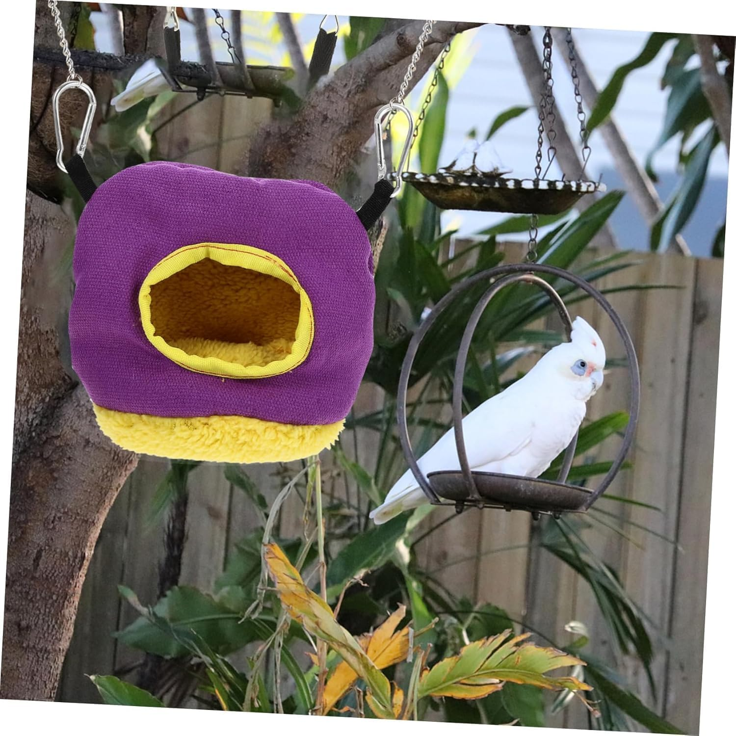 CUEMOON Hanging Nest Bird House Hanging Bird Cage Bird Bed for Macaws Budgies Cockatiels Cockatoo Canary Random Color image number 2