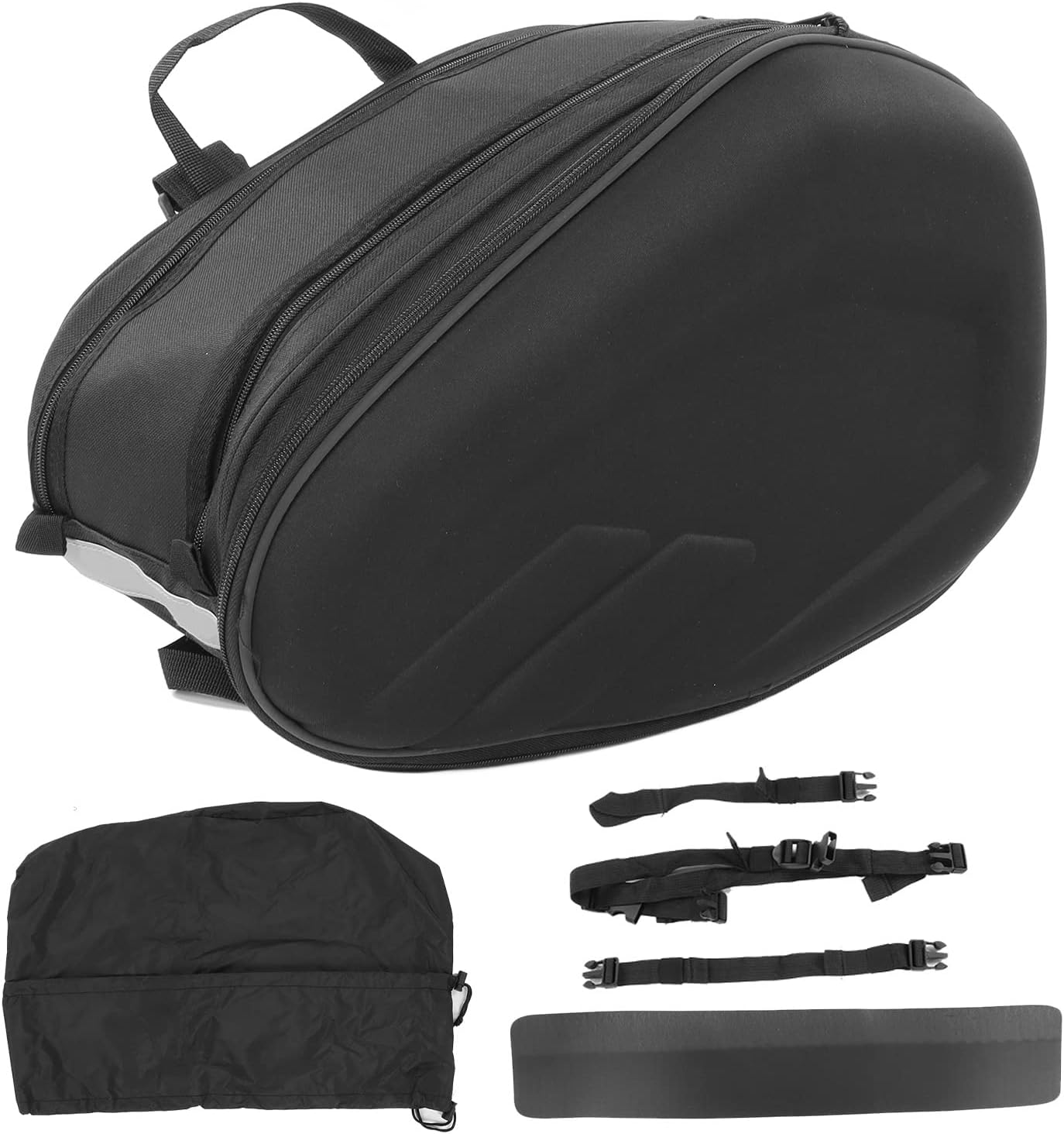 Motorbike Tail Panniers Durable 1 Pair Waterproof Large Motorbike Saddle Bag for Motorbikes (Black) - Black image number 3