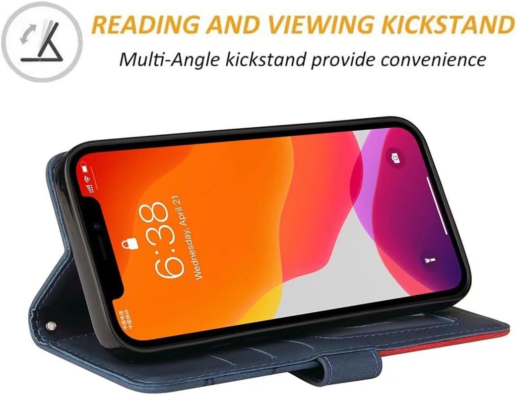 SEAHAI Case for CMF Phone 2 Pro Mobile Phone Case, Premium PU Flip Wallet Protective Case with Stand Function/Card Slot/Magnetic Shockproof Leather Flip Case - Blue - Blue image number 2