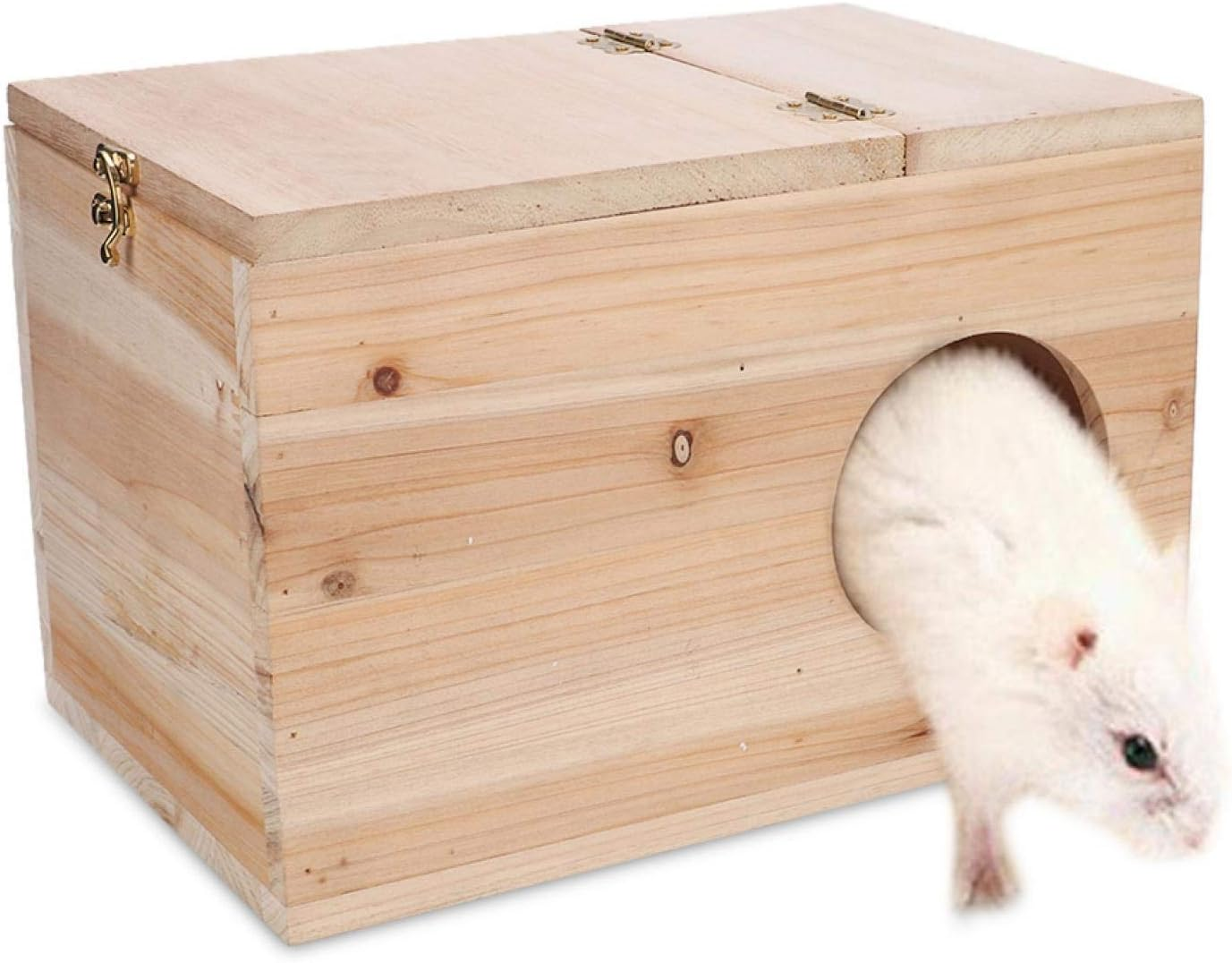 Large Bird Breeding Box, Natural Safety Wood Pets Animal Chinchilla Squirrel Mating Breeding Box Nesting House Cage image number 4